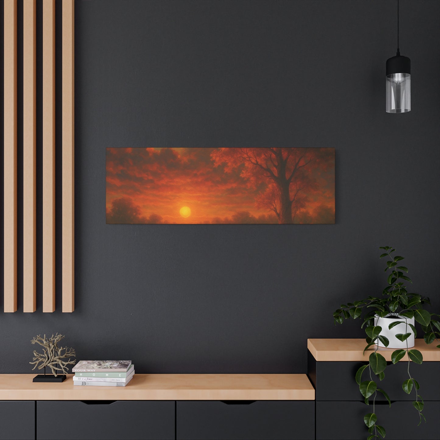 Serene Sunset Canvas Wall Art, Nature Decor, Home Aesthetic, Gift for Art Lovers, Inspiring Wall Hanging, Living Room Decoration