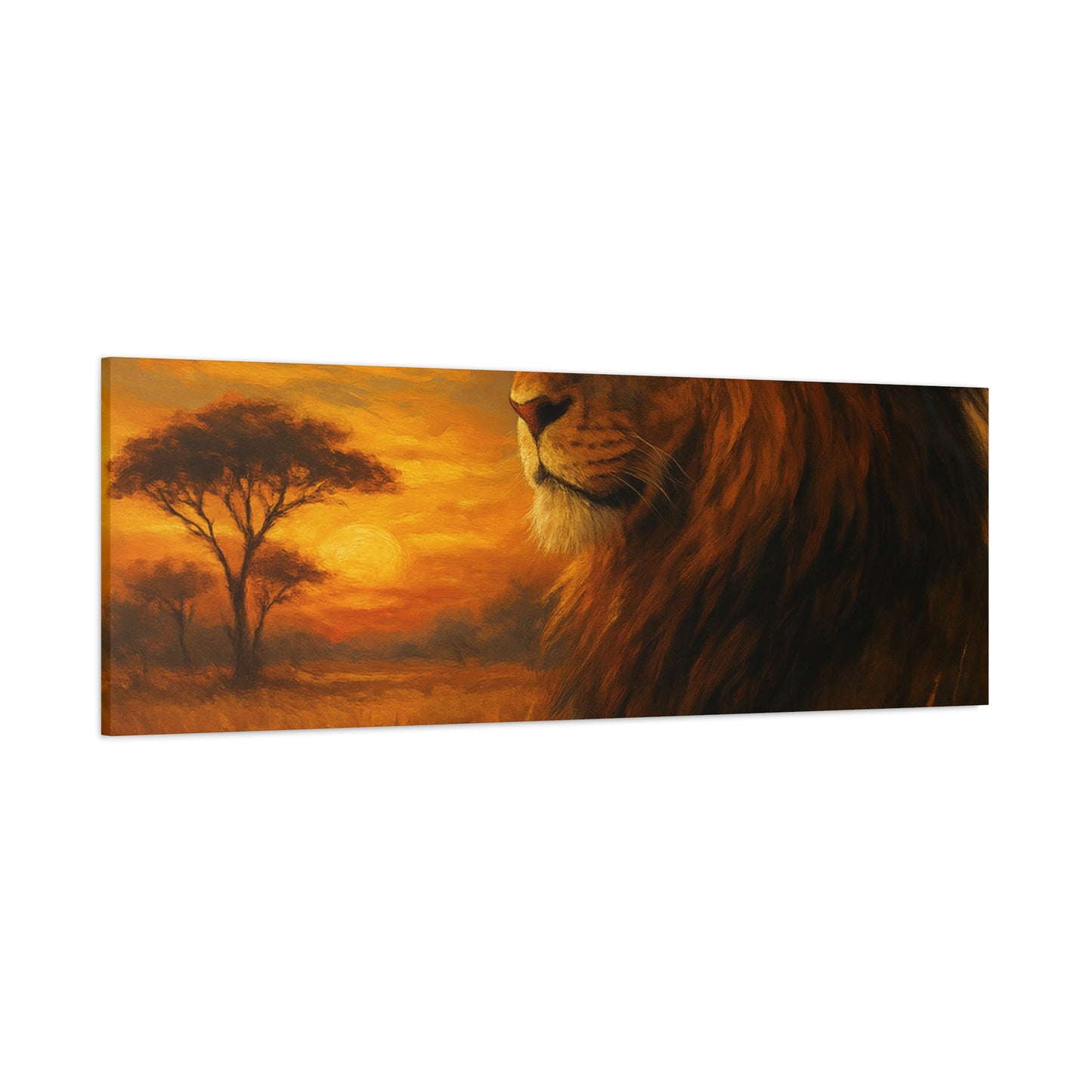 King of the Savanna - Lion Sunset Canvas
