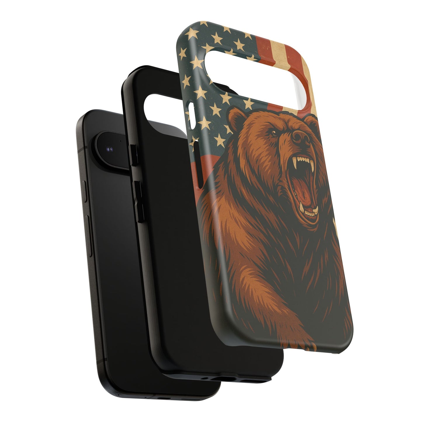 Tough Cases - Patriotic Bear Phone Case, Custom Phone Cover, Strong Protective Case, USA Flag Design, Gift for Outdoors Lovers