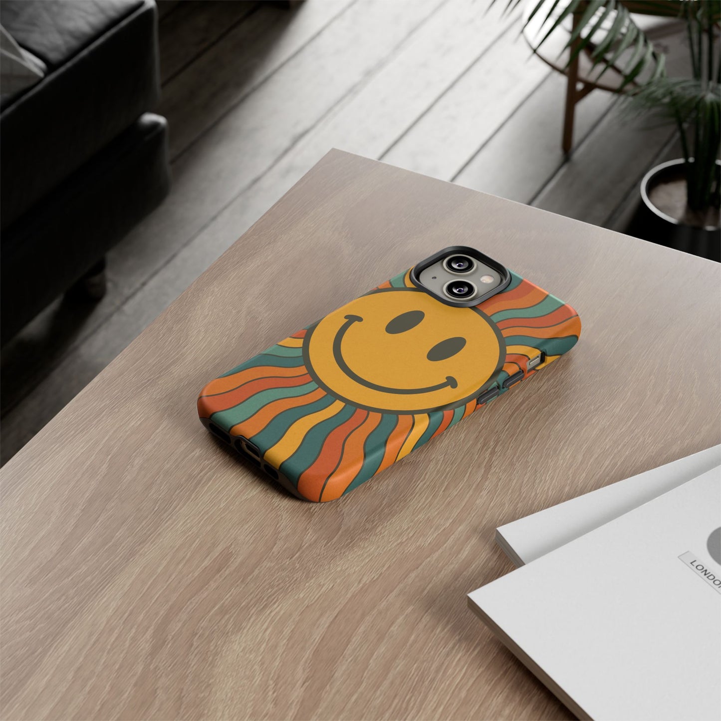 Colorful Smiley Phone Case, Retro Vibe Phone Cover, Cute Gift for Kids and Adults, Fun Protector for Everyday Use, Eco-Friendly Merchandise