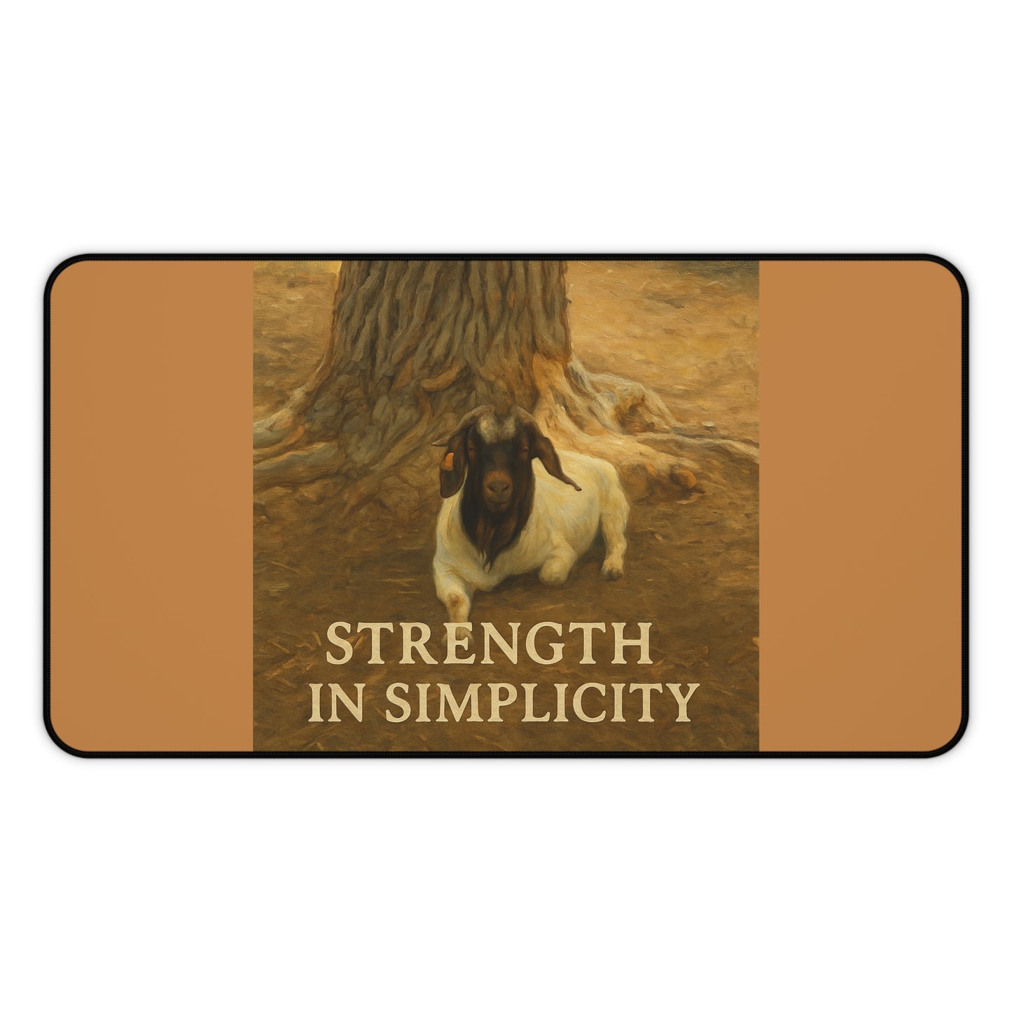 Artistic Desk Mat - Strength in Simplicity, Home Office Decor, Animal Lover Gift, Workspace Accessories, Motivational Desk Decor