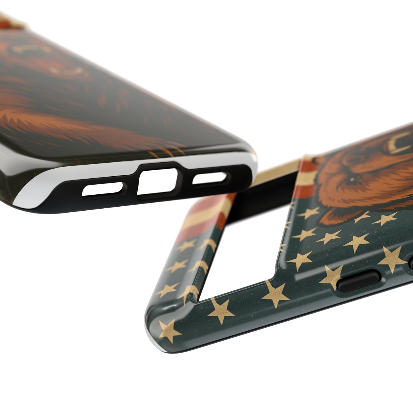 Tough Cases - Patriotic Bear Phone Case, Custom Phone Cover, Strong Protective Case, USA Flag Design, Gift for Outdoors Lovers