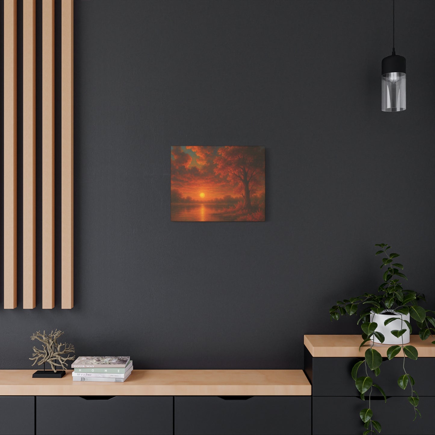 Serene Sunset Canvas Wall Art, Nature Decor, Home Aesthetic, Gift for Art Lovers, Inspiring Wall Hanging, Living Room Decoration