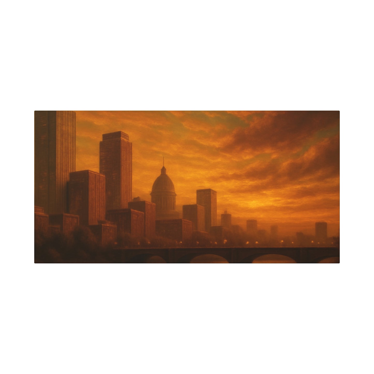Sunset Cityscape Wall Art, Canvas Print, Home Decor, Urban Landscape, Unique Gift, Modern Art, Interior Design