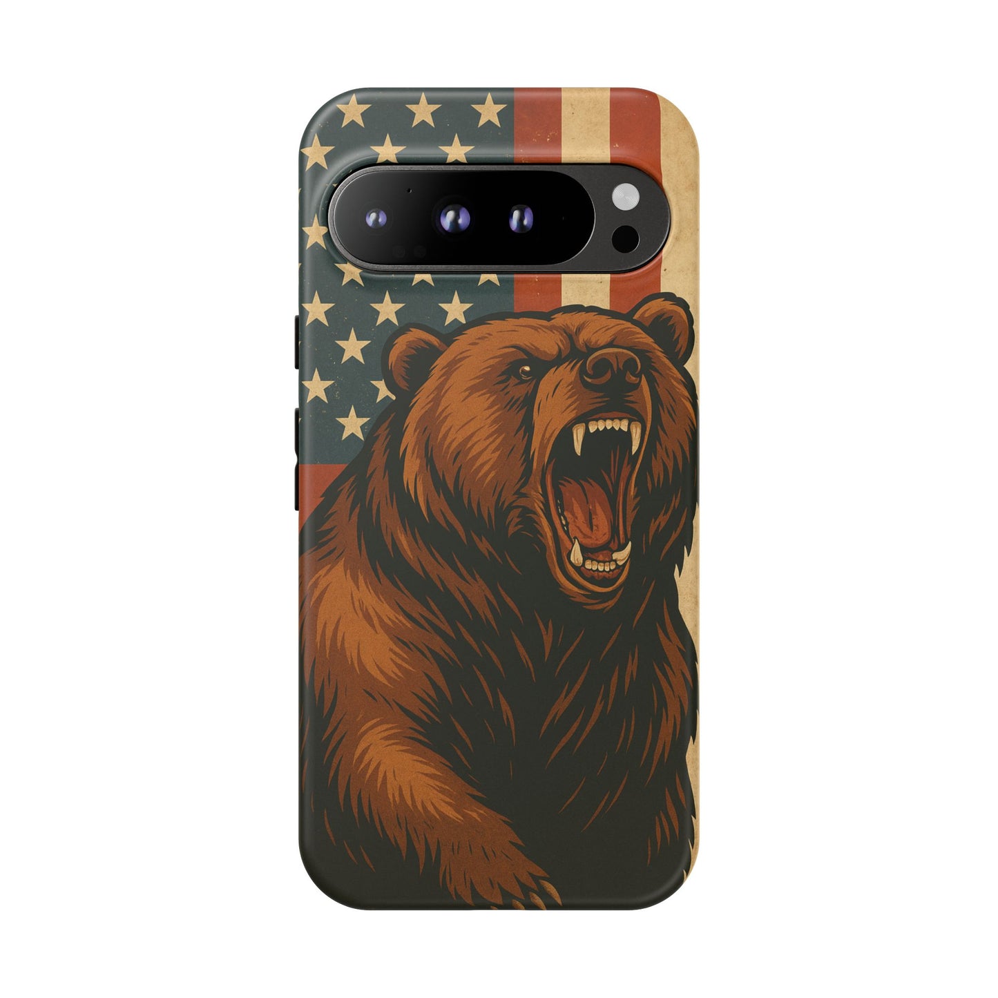 Tough Cases - Patriotic Bear Phone Case, Custom Phone Cover, Strong Protective Case, USA Flag Design, Gift for Outdoors Lovers