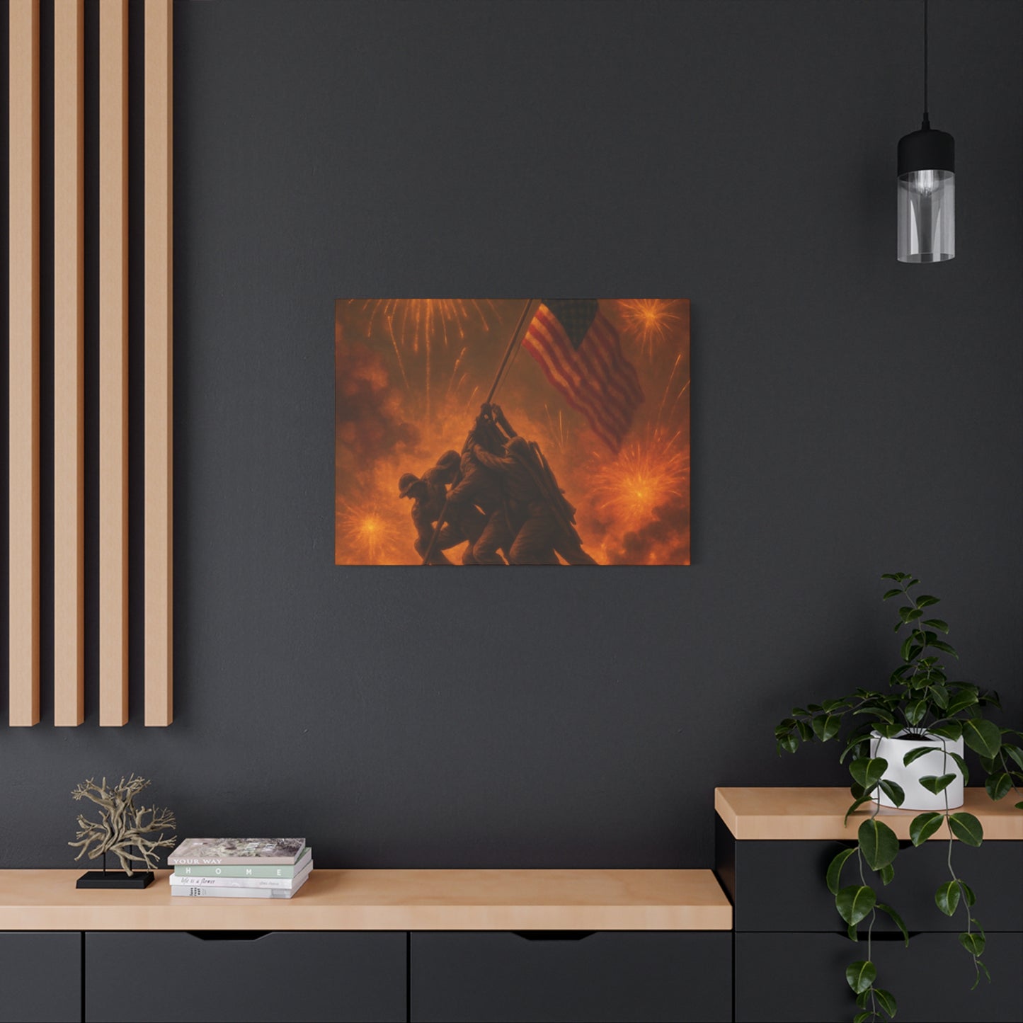 Patriotic Matte Canvas Wall Art, Military Tribute Decor, Independence Day Decoration, Veteran's Day Gift, Home Gallery Display