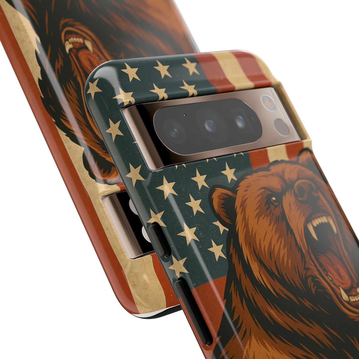 Tough Cases - Patriotic Bear Phone Case, Custom Phone Cover, Strong Protective Case, USA Flag Design, Gift for Outdoors Lovers