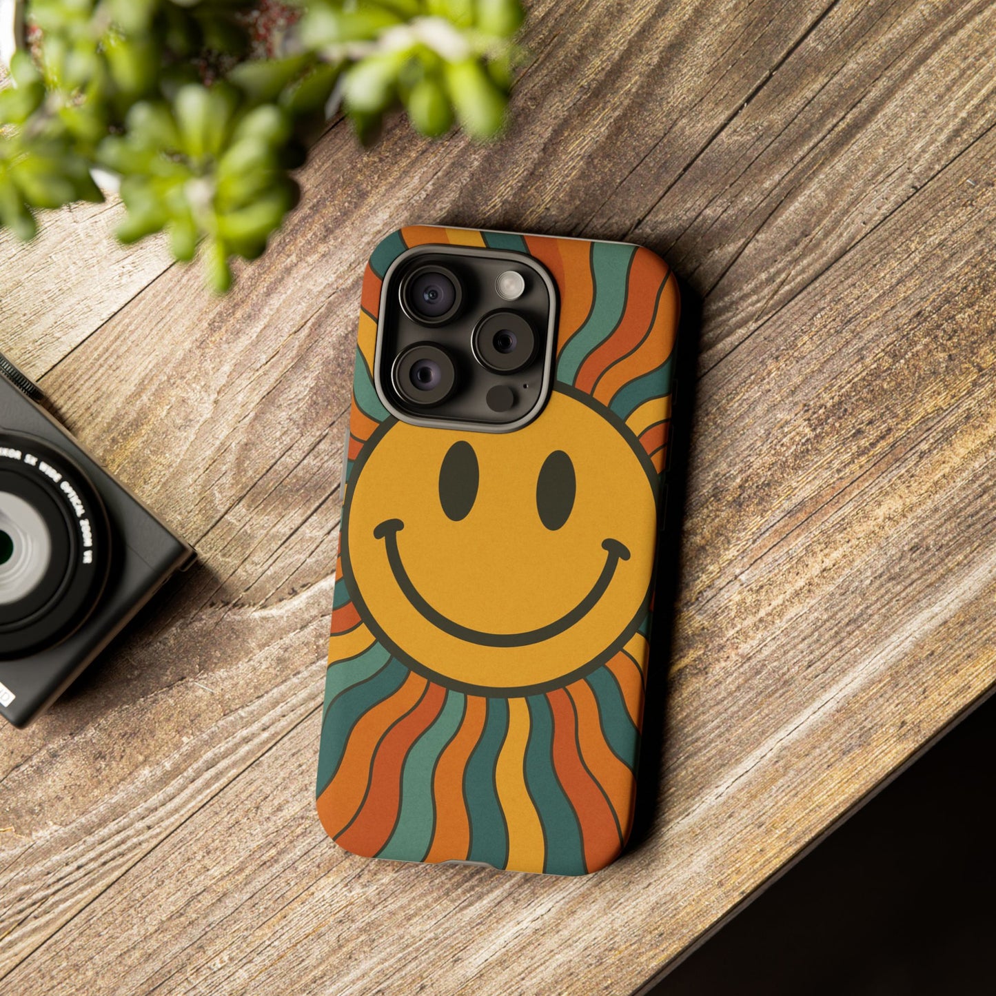 Colorful Smiley Phone Case, Retro Vibe Phone Cover, Cute Gift for Kids and Adults, Fun Protector for Everyday Use, Eco-Friendly Merchandise