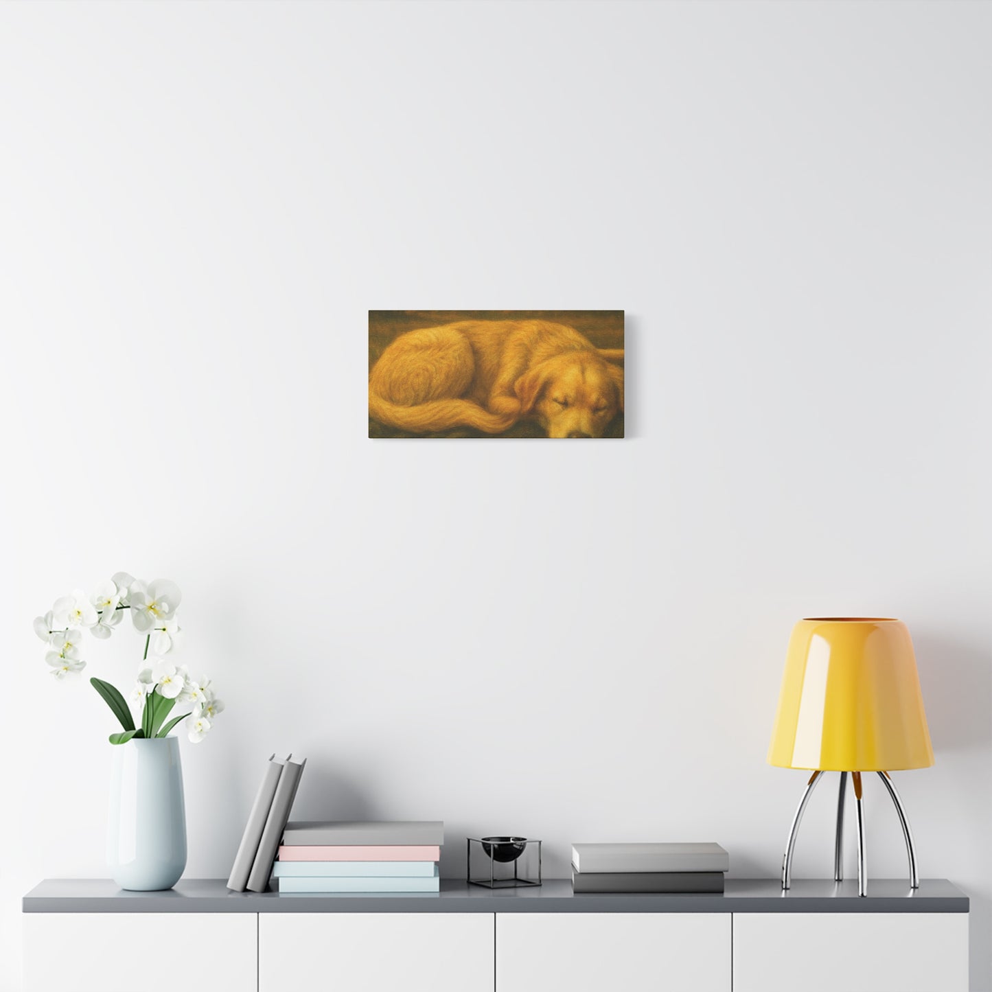 Golden Retriever Art Canvas Print, Dog Lovers Decor, Warm Home Wall Art, Gift for Pet Owners, Relaxing Pet Artwork