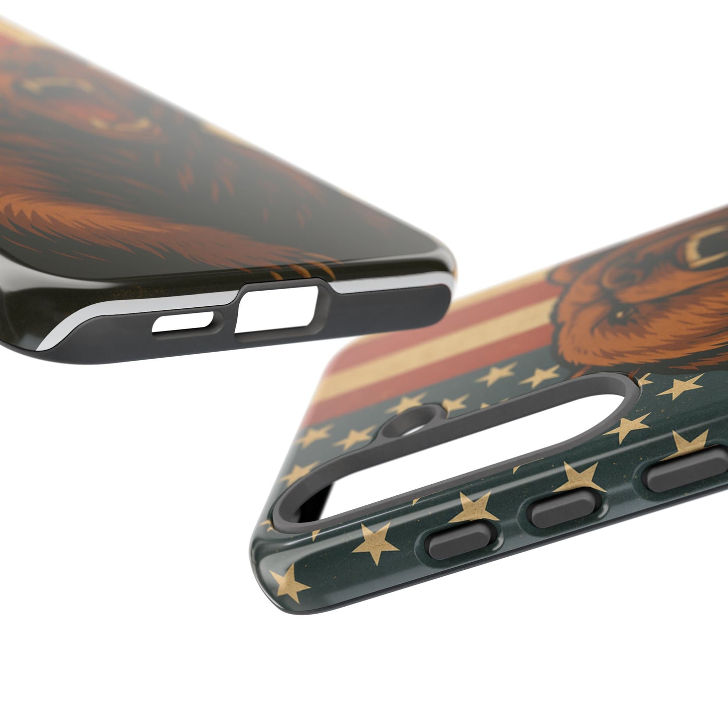 Tough Cases - Patriotic Bear Phone Case, Custom Phone Cover, Strong Protective Case, USA Flag Design, Gift for Outdoors Lovers