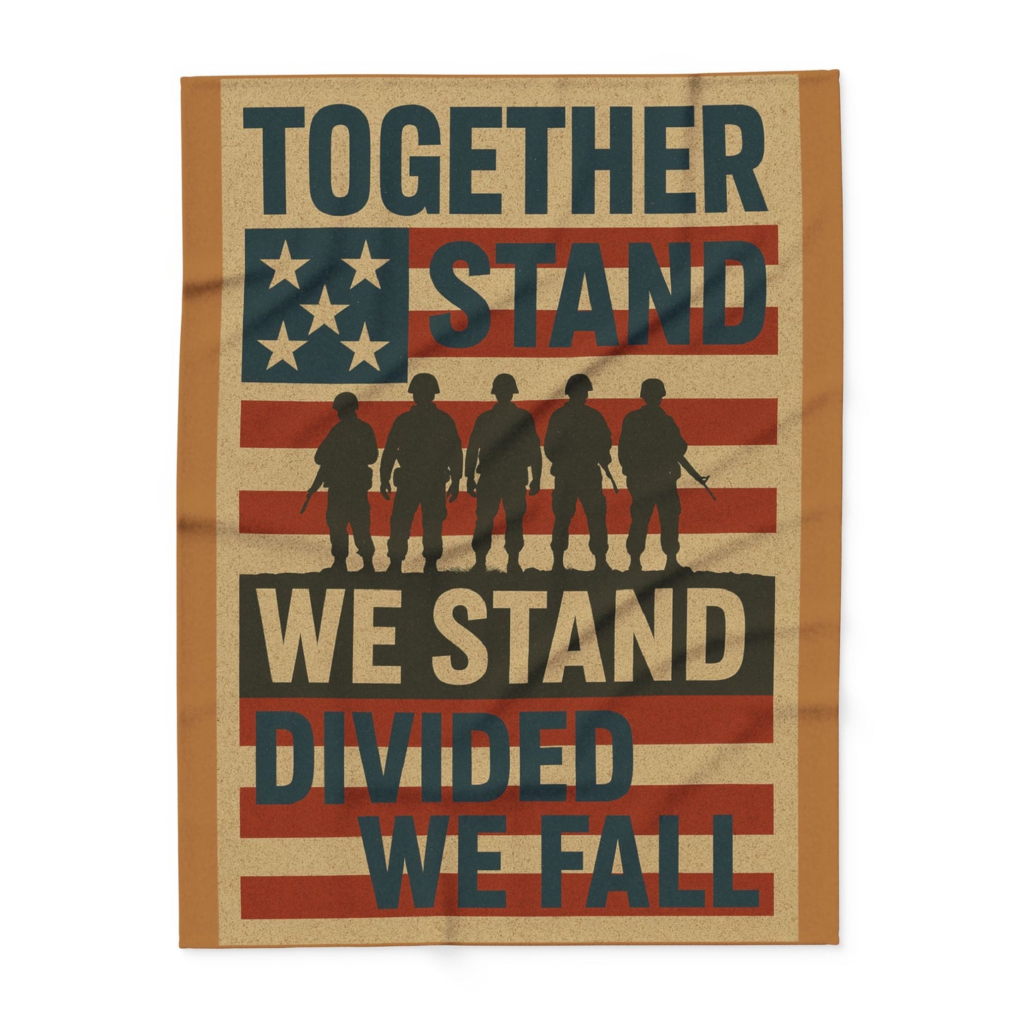 Patriotic Fleece Blanket - Together We Stand, Ideal for Veterans Day, Home Decor, Cozy Gift, American Flag Design