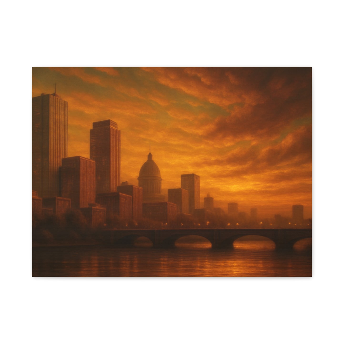 Sunset Cityscape Wall Art, Canvas Print, Home Decor, Urban Landscape, Unique Gift, Modern Art, Interior Design