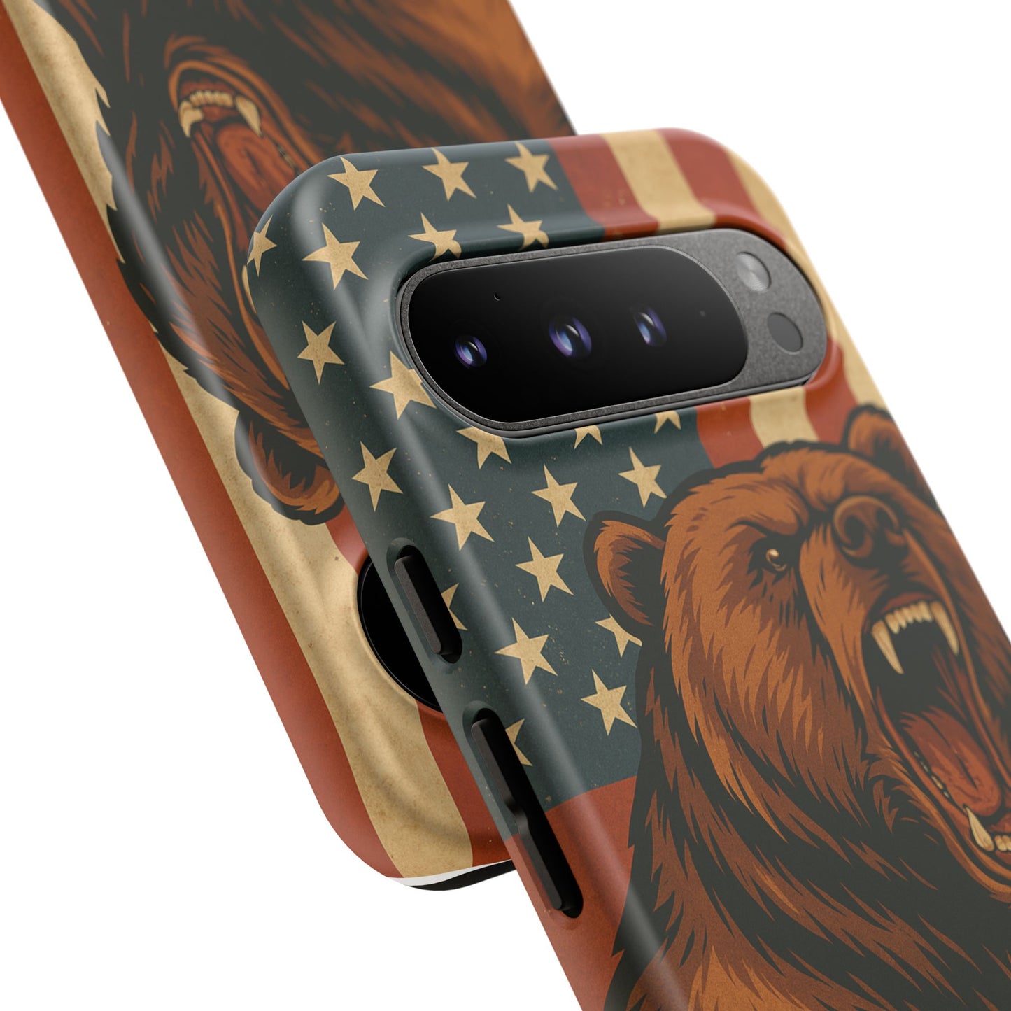 Tough Cases - Patriotic Bear Phone Case, Custom Phone Cover, Strong Protective Case, USA Flag Design, Gift for Outdoors Lovers