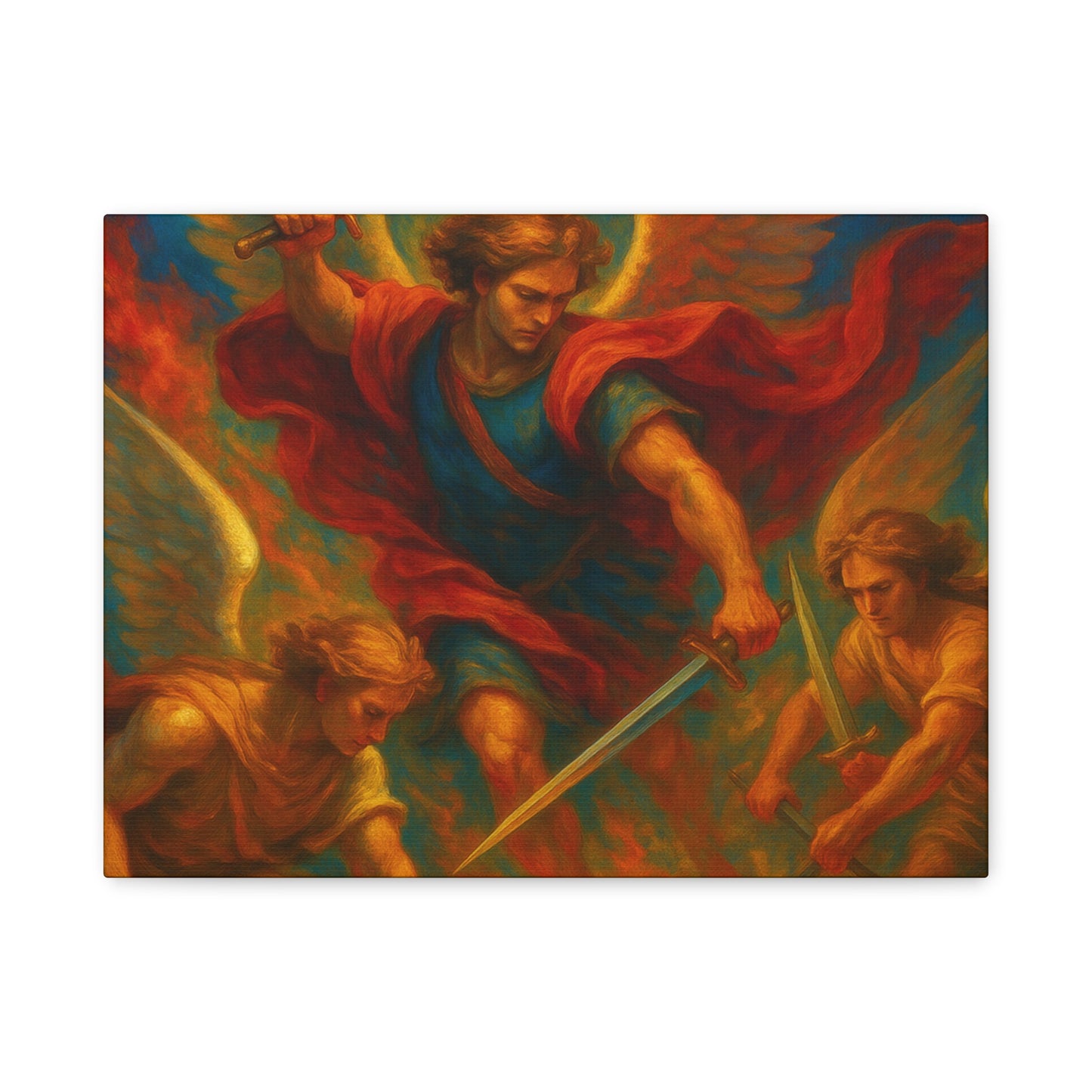 Divine Art Canvas, St Michael Wall Decor, Spiritual Home Decor, Inspirational Gift, Saint Art Print, Religious Wall Art