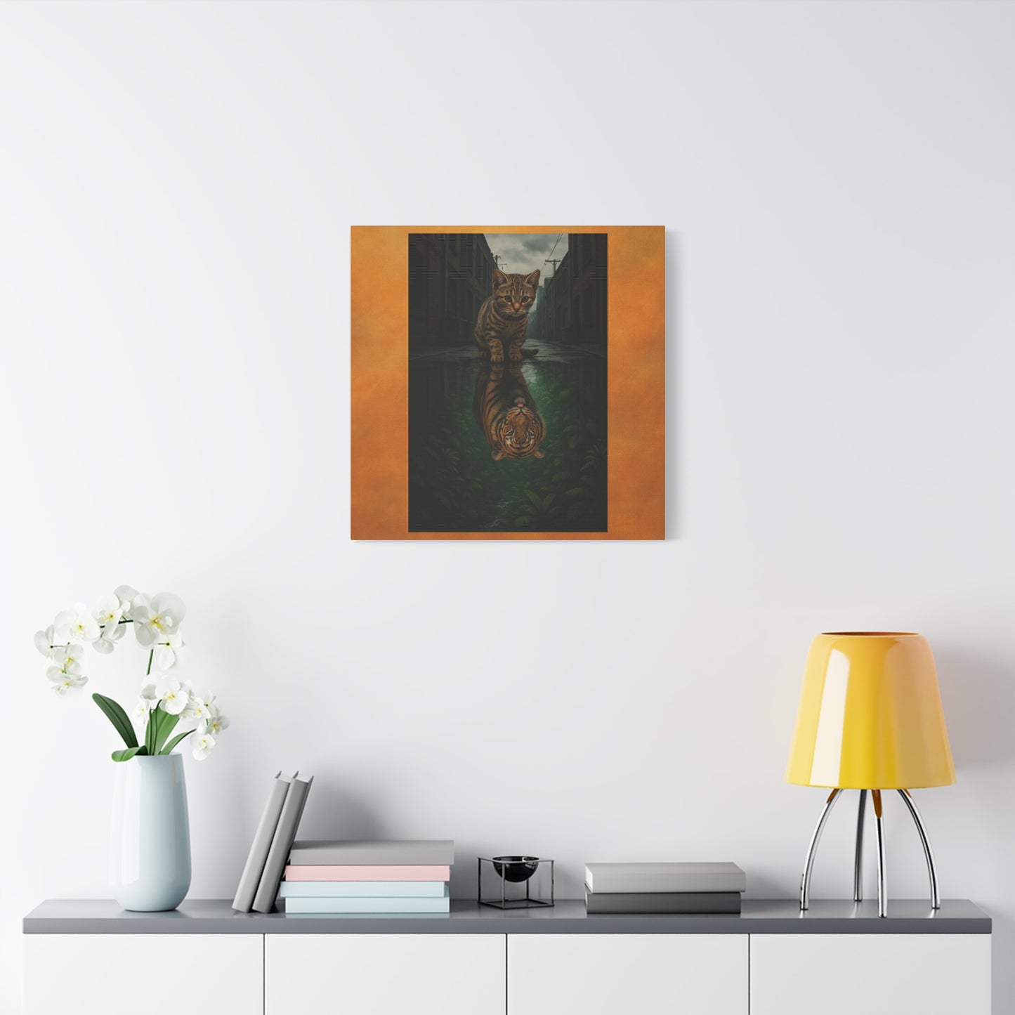 Whimsical Cat Canvas Art Print, Adorable Home Decor, Gift for Cat Lovers, Animal Wall Art, Unique Gift for Birthdays