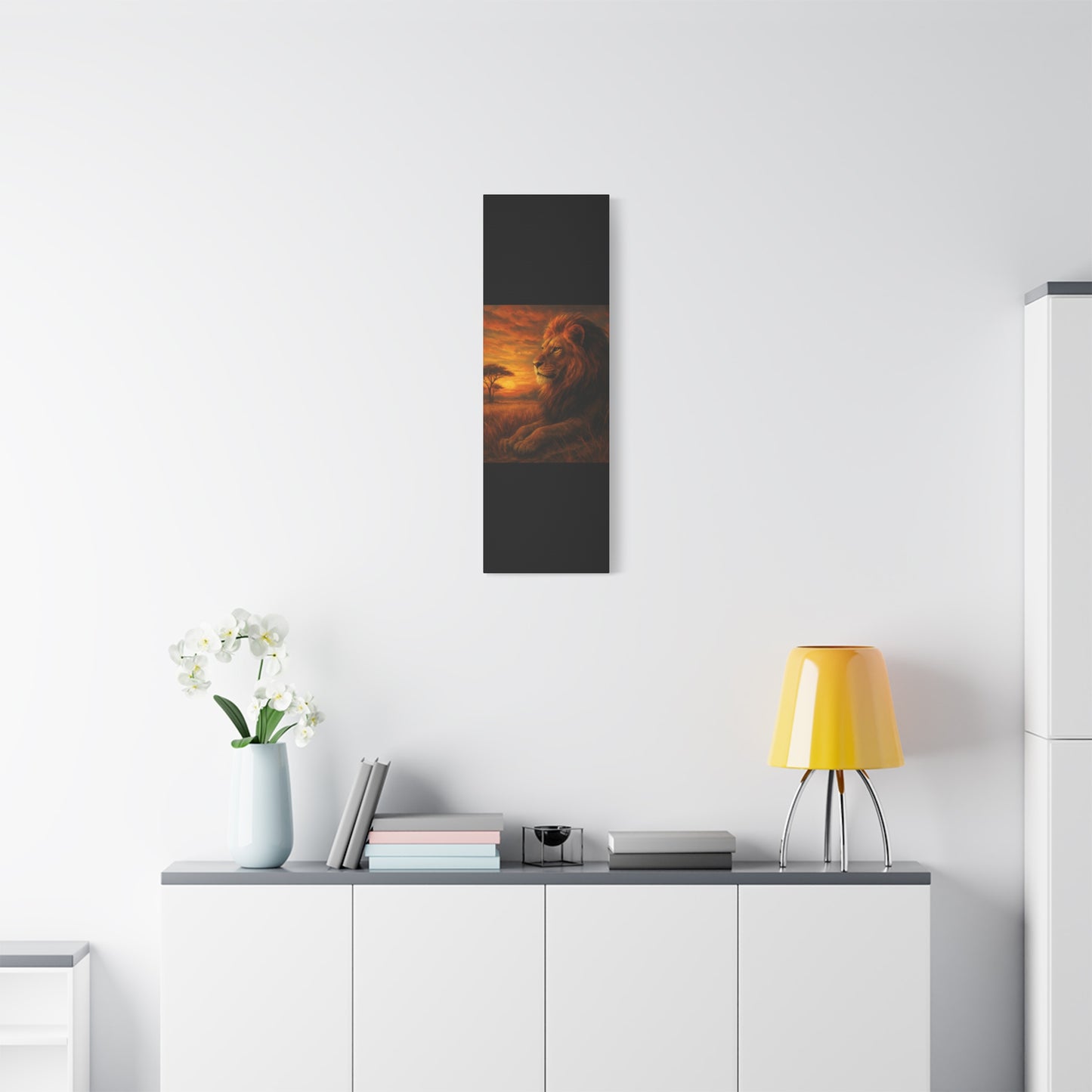 King of the Savanna - Lion Sunset Canvas