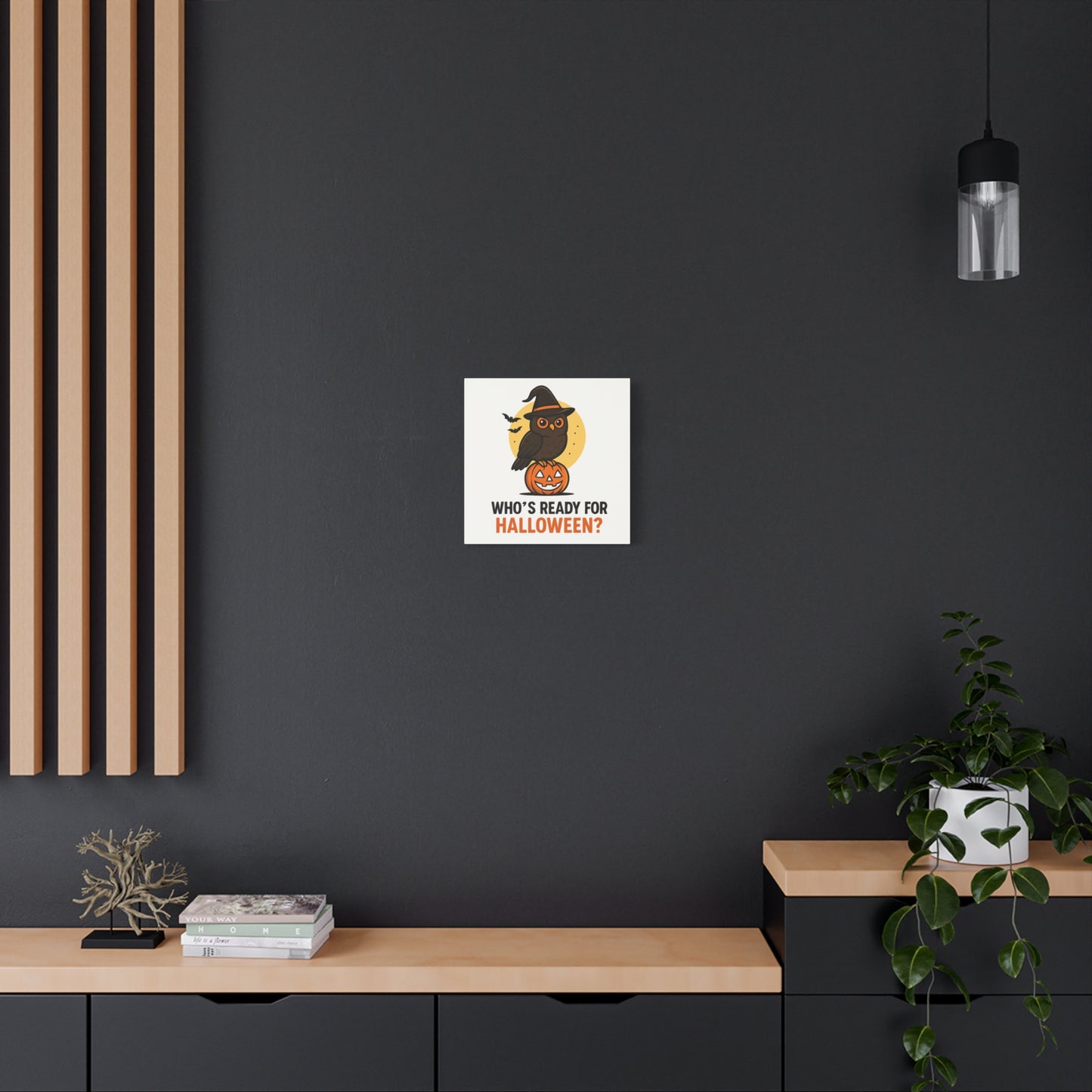 Halloween Owl Canvas Wall Art, Spooky Decor, Fall Home Decor, Holiday Wall Decor, Gift for Halloween Lovers