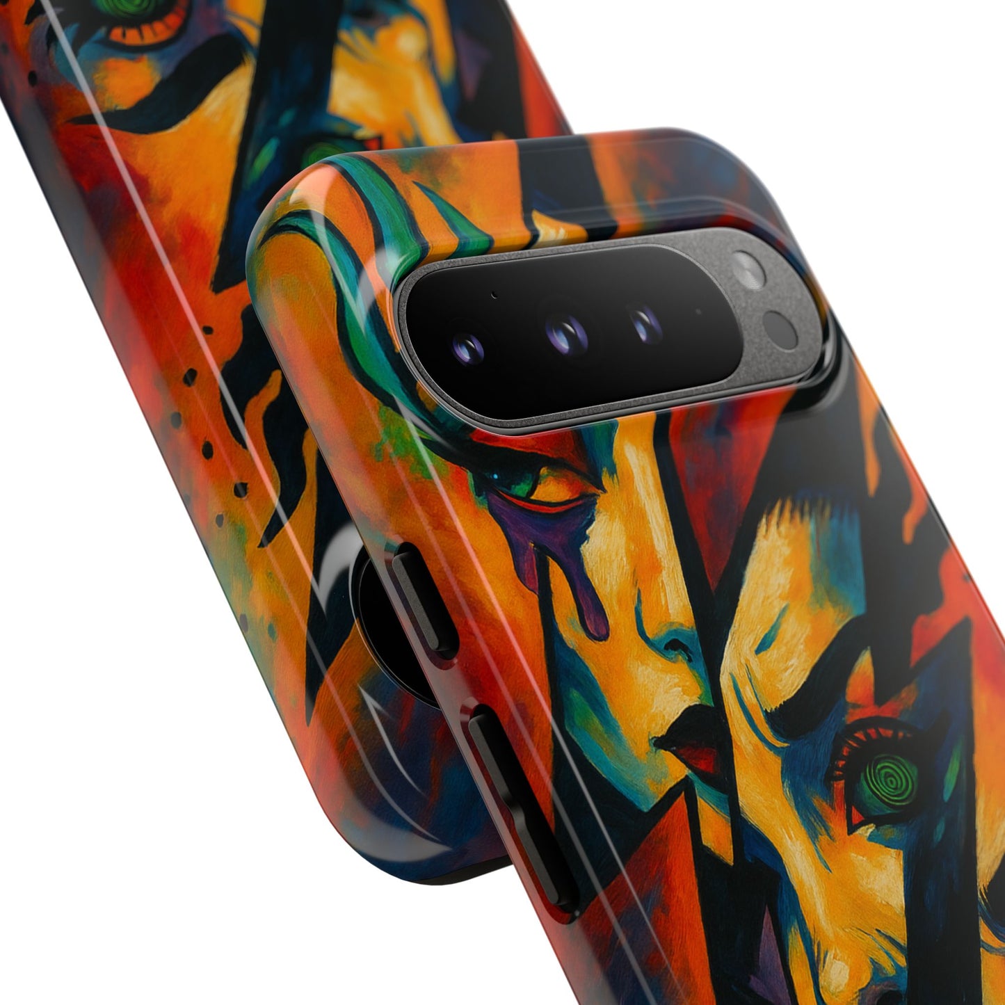 Vibrant Phone Case with Edgy Art, Tough Cases for Trendsetters, Unique Gift for Art Lovers, Colorful Phone Accessory, Protection and Style