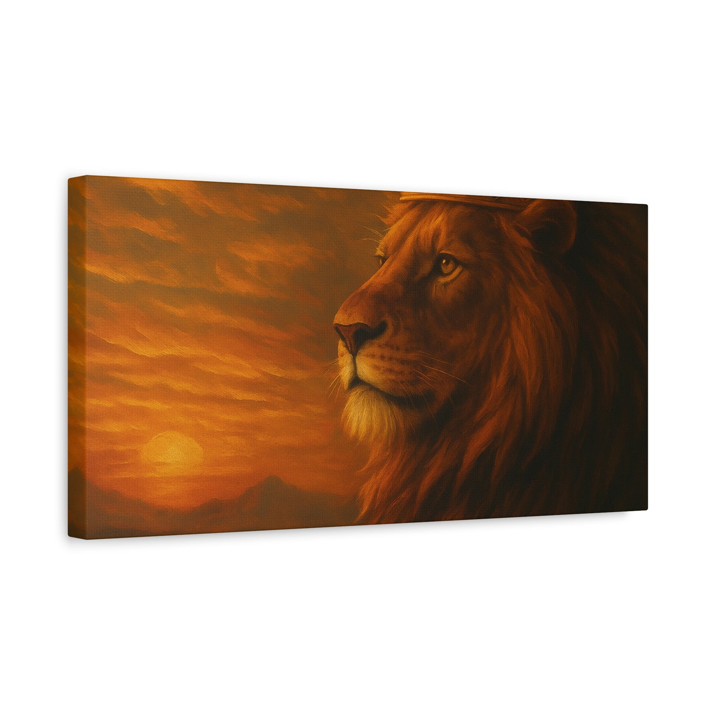 Majestic Lion Canvas Print, Animal Wall Art, Home Decor, Crowned Lion Artwork, Gift for Animal Lovers, Safari Themed Room