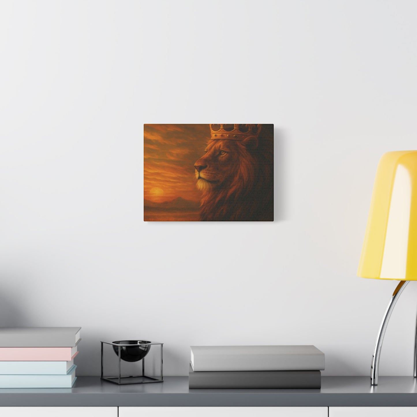 Majestic Lion Canvas Print, Animal Wall Art, Home Decor, Crowned Lion Artwork, Gift for Animal Lovers, Safari Themed Room