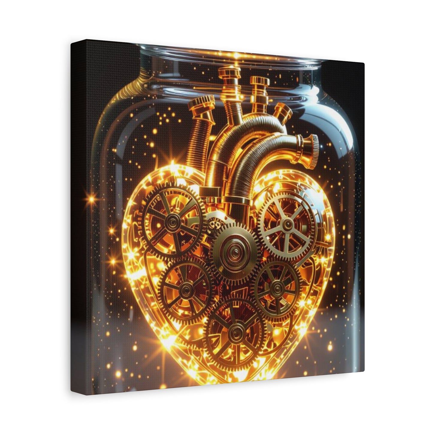 Steampunk Heart Canvas Wall Art, Perfect for Home Decor, Love Gifts, Industrial Style Decor, Unique Gift for Him/Her, Heart Gear Canvas