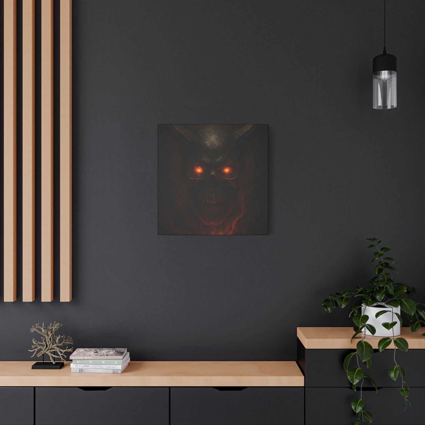 Gothic Wall Art Canvas, Dark Decor for Halloween, Gift for Horror Fans, Scary Home Wall Hanging, Edgy Room Decor