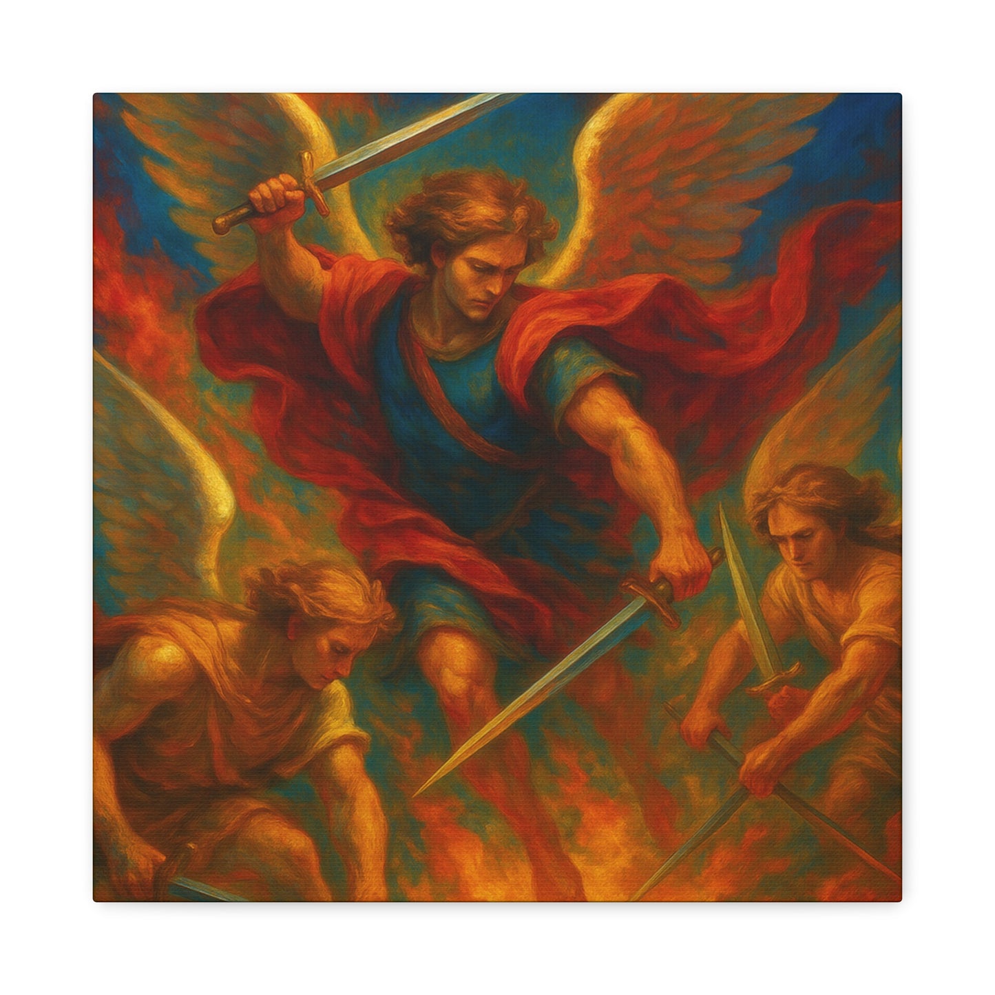 Divine Art Canvas, St Michael Wall Decor, Spiritual Home Decor, Inspirational Gift, Saint Art Print, Religious Wall Art