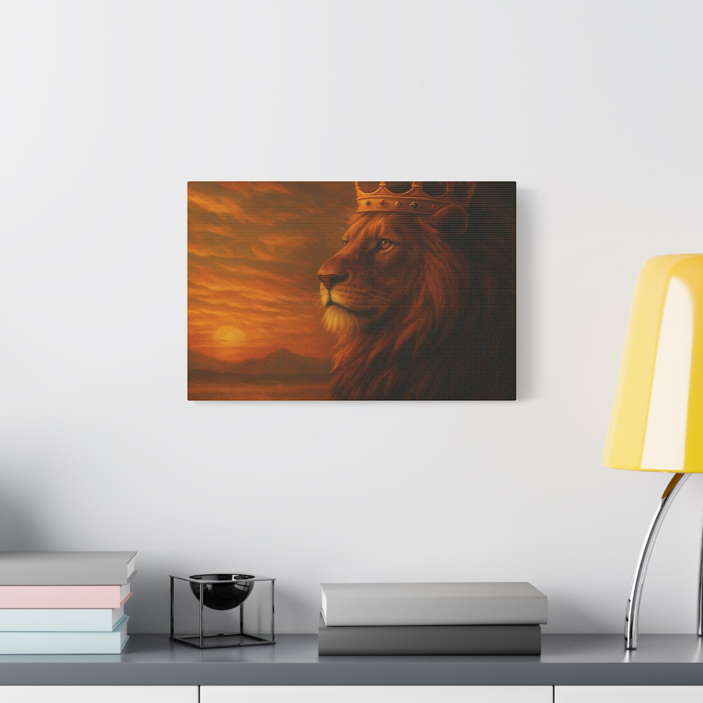 Majestic Lion Canvas Print, Animal Wall Art, Home Decor, Crowned Lion Artwork, Gift for Animal Lovers, Safari Themed Room