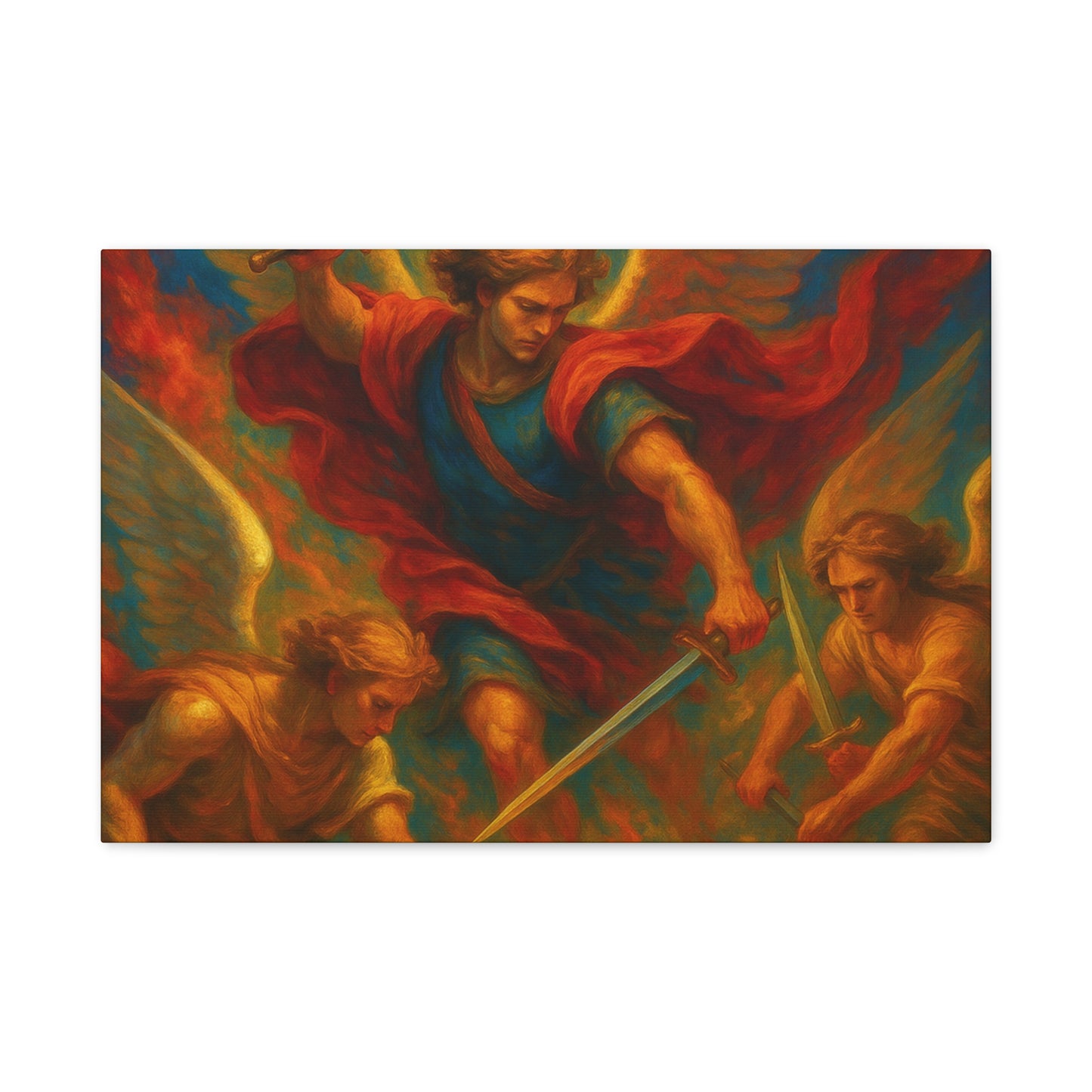 Divine Art Canvas, St Michael Wall Decor, Spiritual Home Decor, Inspirational Gift, Saint Art Print, Religious Wall Art
