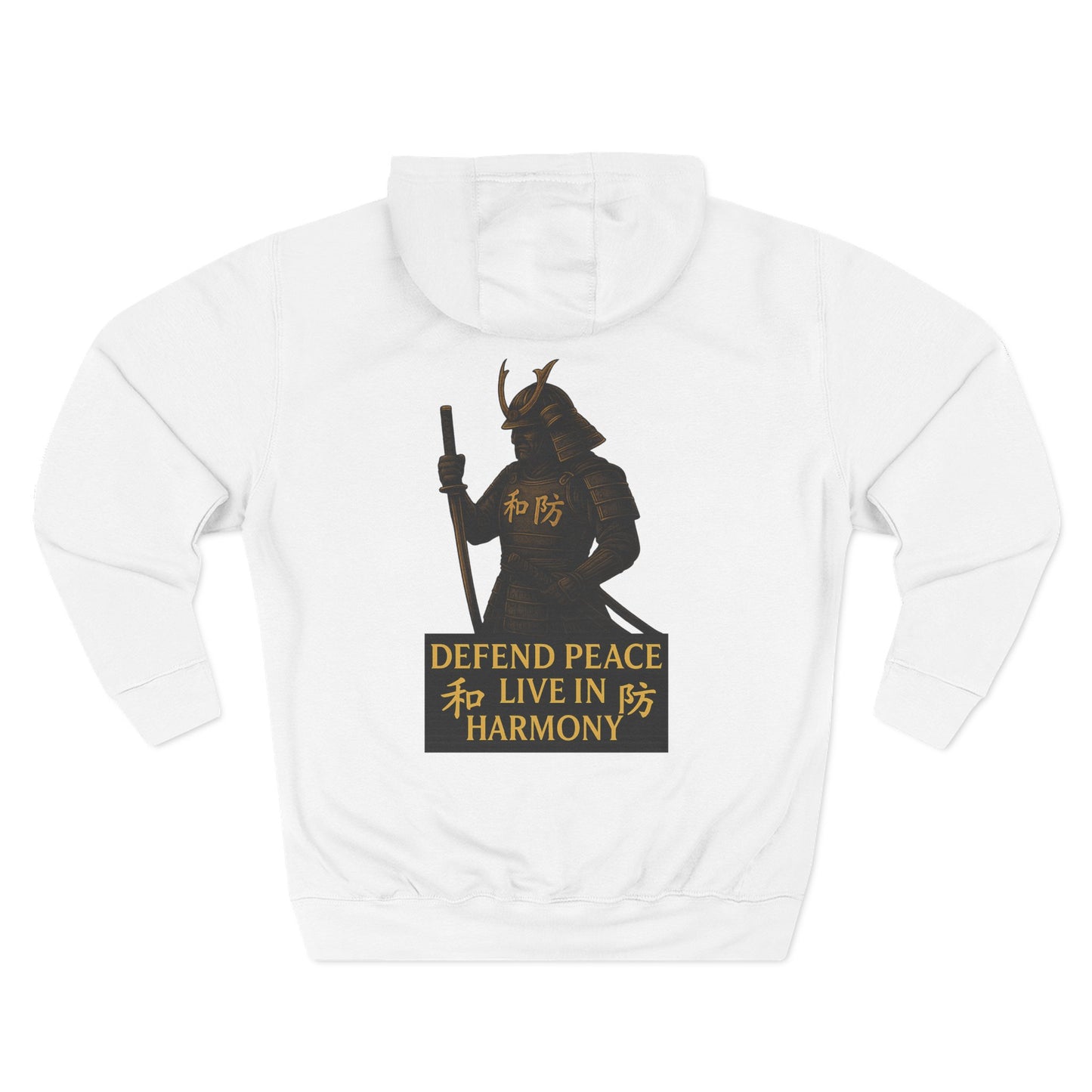 Samurai hoodie- Stay Sober, Defend Peace | Cozy Sweatshirt for Wellness, Gratitude Gifts, Motivation, Mindfulness