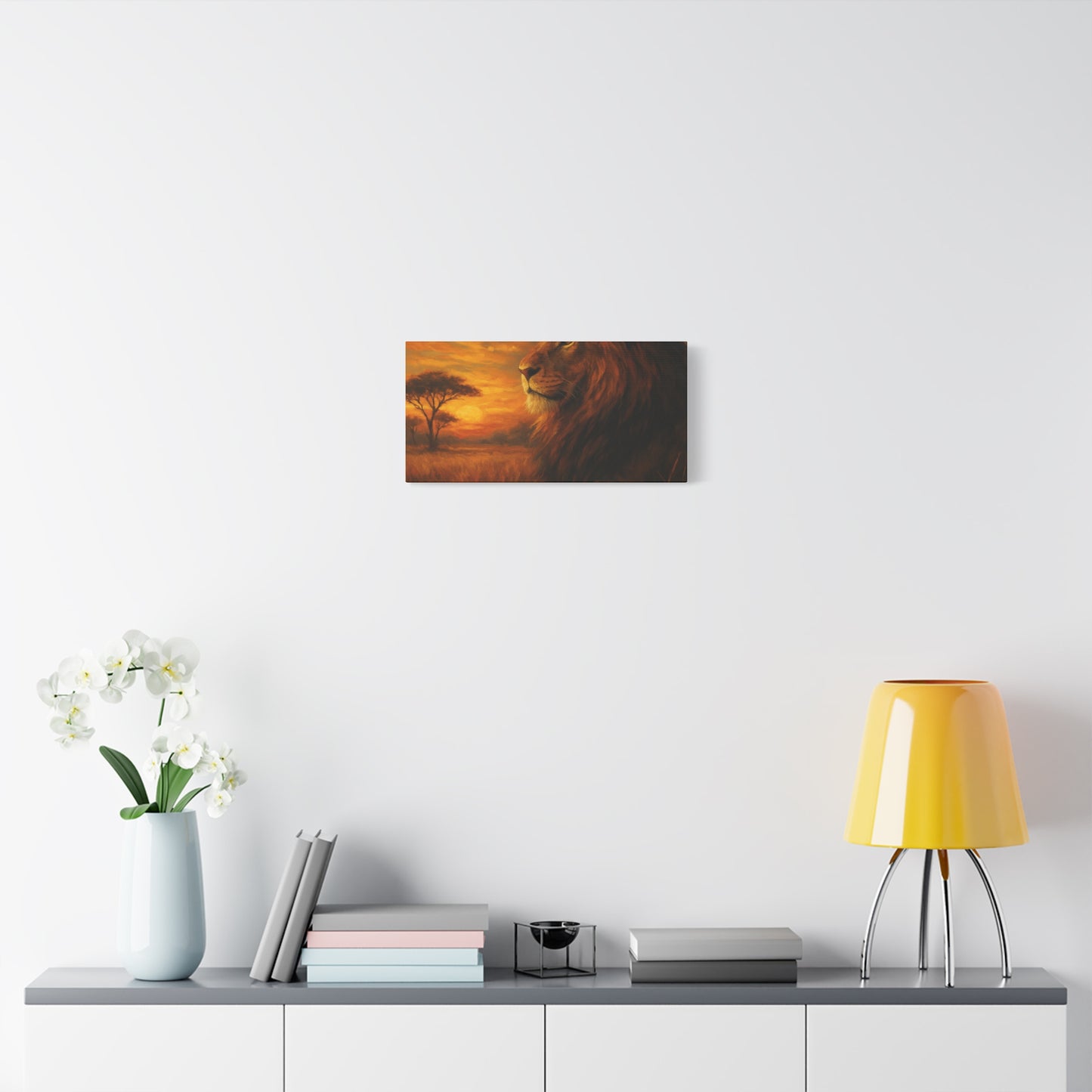 King of the Savanna - Lion Sunset Canvas