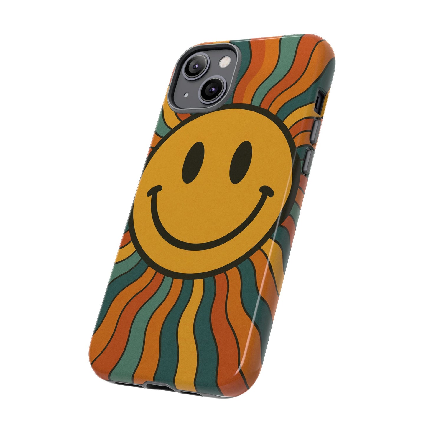 Colorful Smiley Phone Case, Retro Vibe Phone Cover, Cute Gift for Kids and Adults, Fun Protector for Everyday Use, Eco-Friendly Merchandise