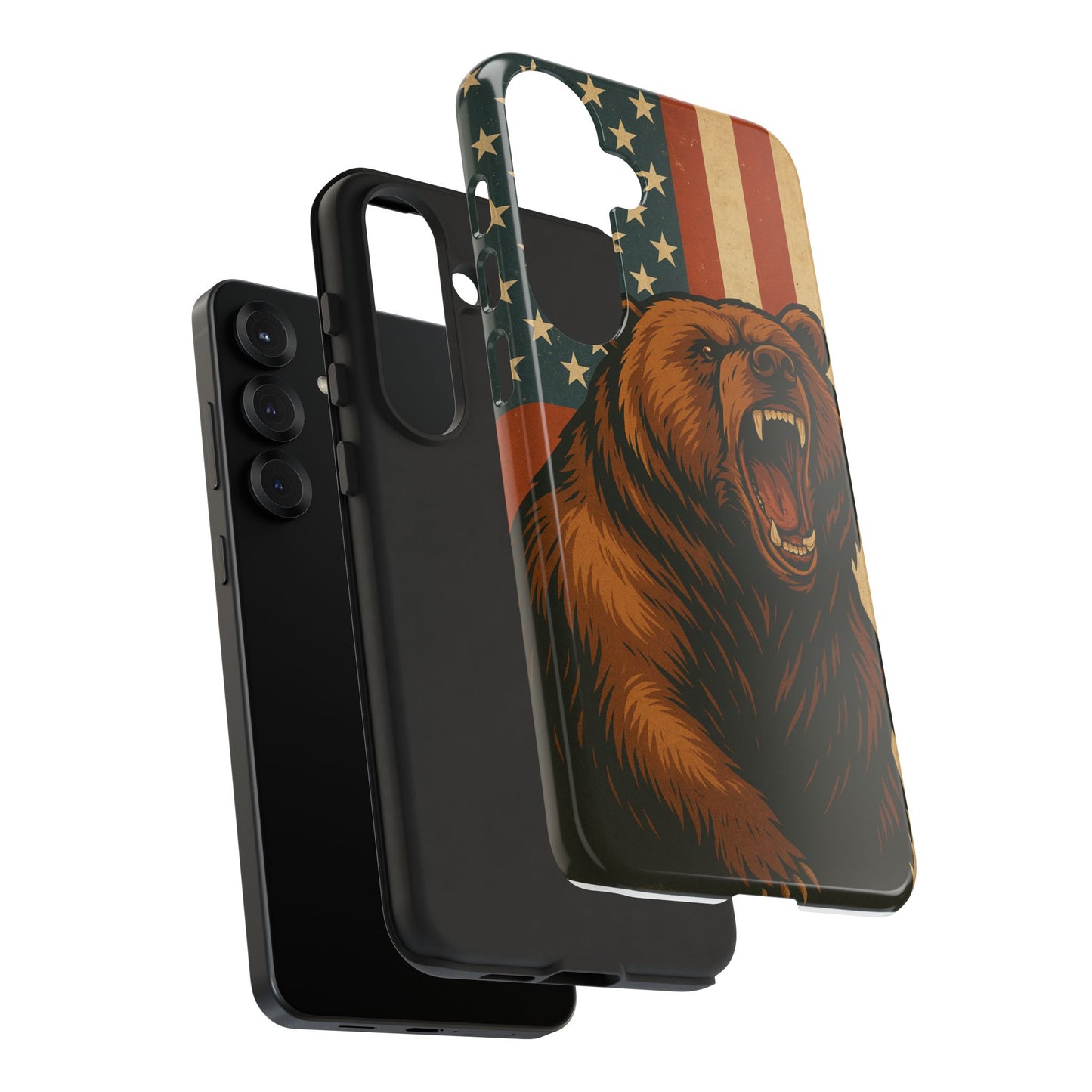 Tough Cases - Patriotic Bear Phone Case, Custom Phone Cover, Strong Protective Case, USA Flag Design, Gift for Outdoors Lovers