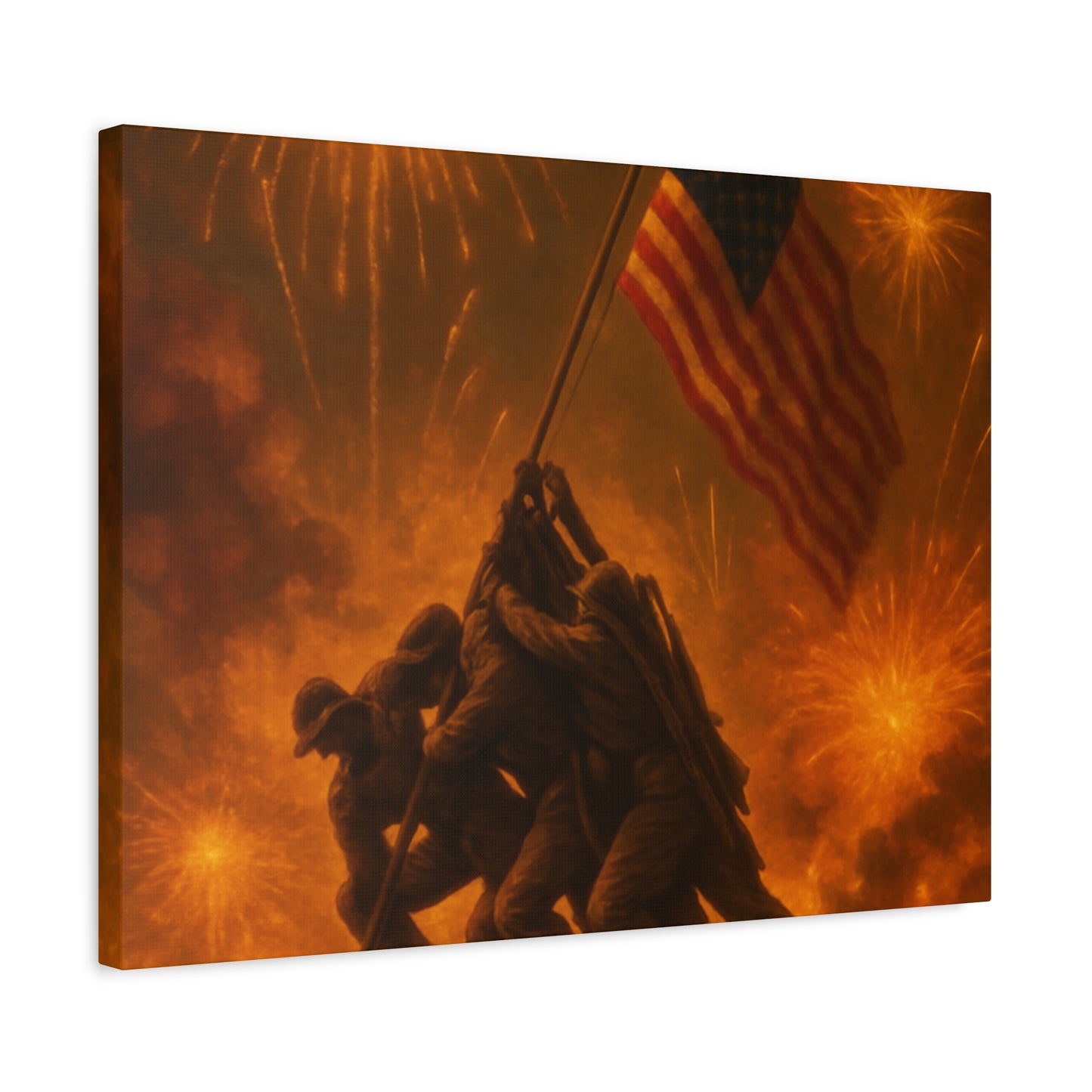 Patriotic Matte Canvas Wall Art, Military Tribute Decor, Independence Day Decoration, Veteran's Day Gift, Home Gallery Display