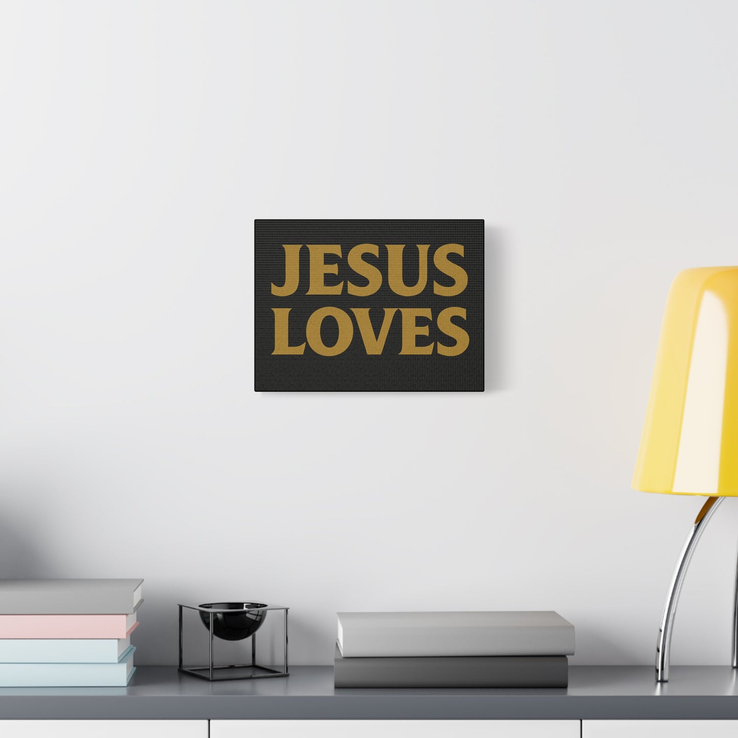 Jesus Loves Canvas Wall Art, Inspirational Home Decor, Faith-Based Gift for Christians, Religious Wall Decor