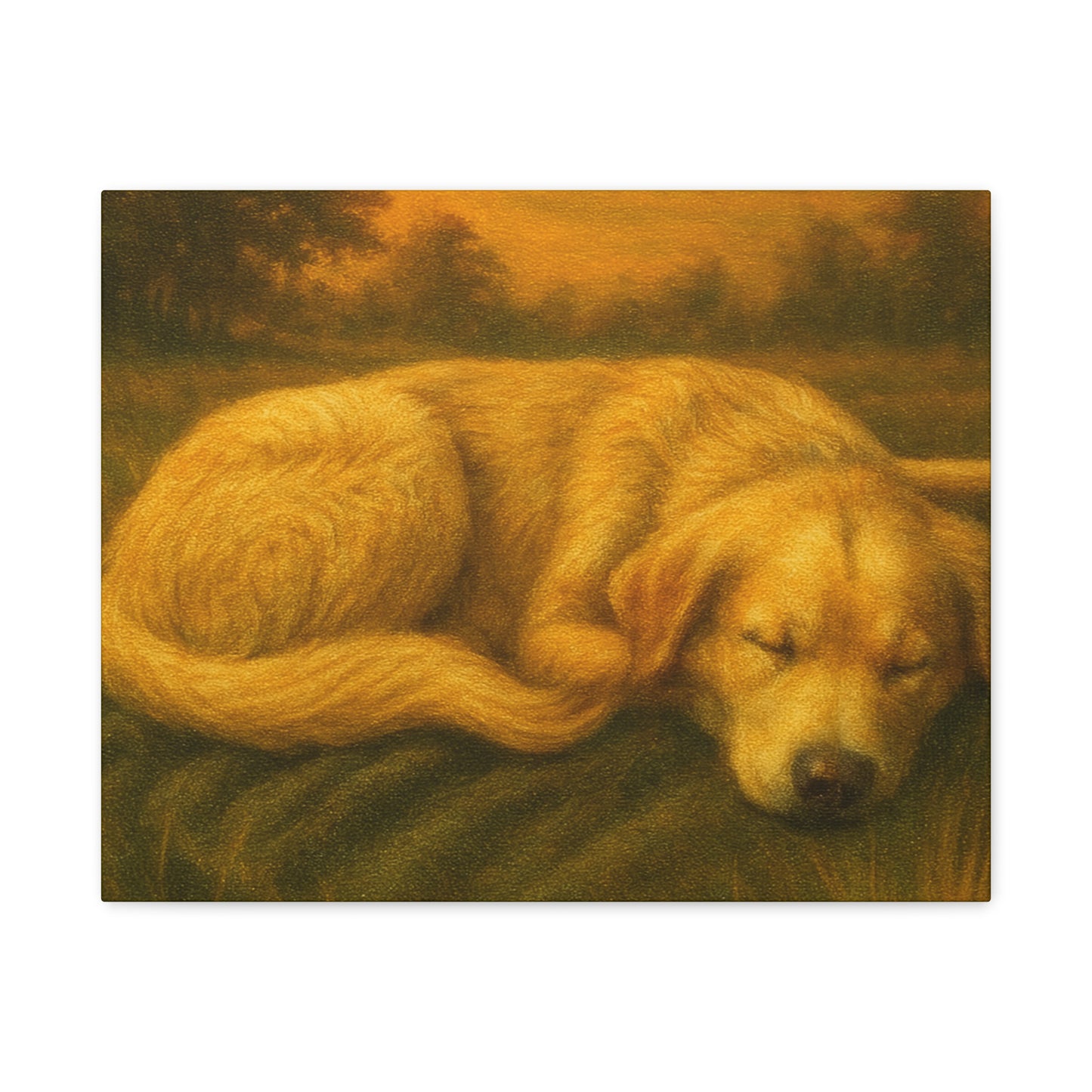 Golden Retriever Art Canvas Print, Dog Lovers Decor, Warm Home Wall Art, Gift for Pet Owners, Relaxing Pet Artwork