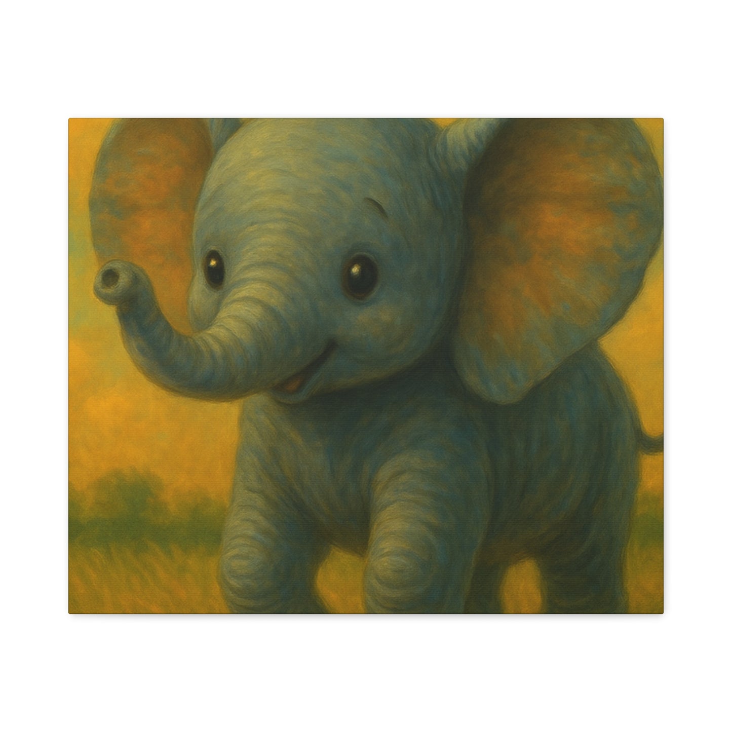 Elephant Canvas Art Print, Cute Nursery Wall Decor, Kids Room Art, Baby Shower Gift, Animal Lover Gift