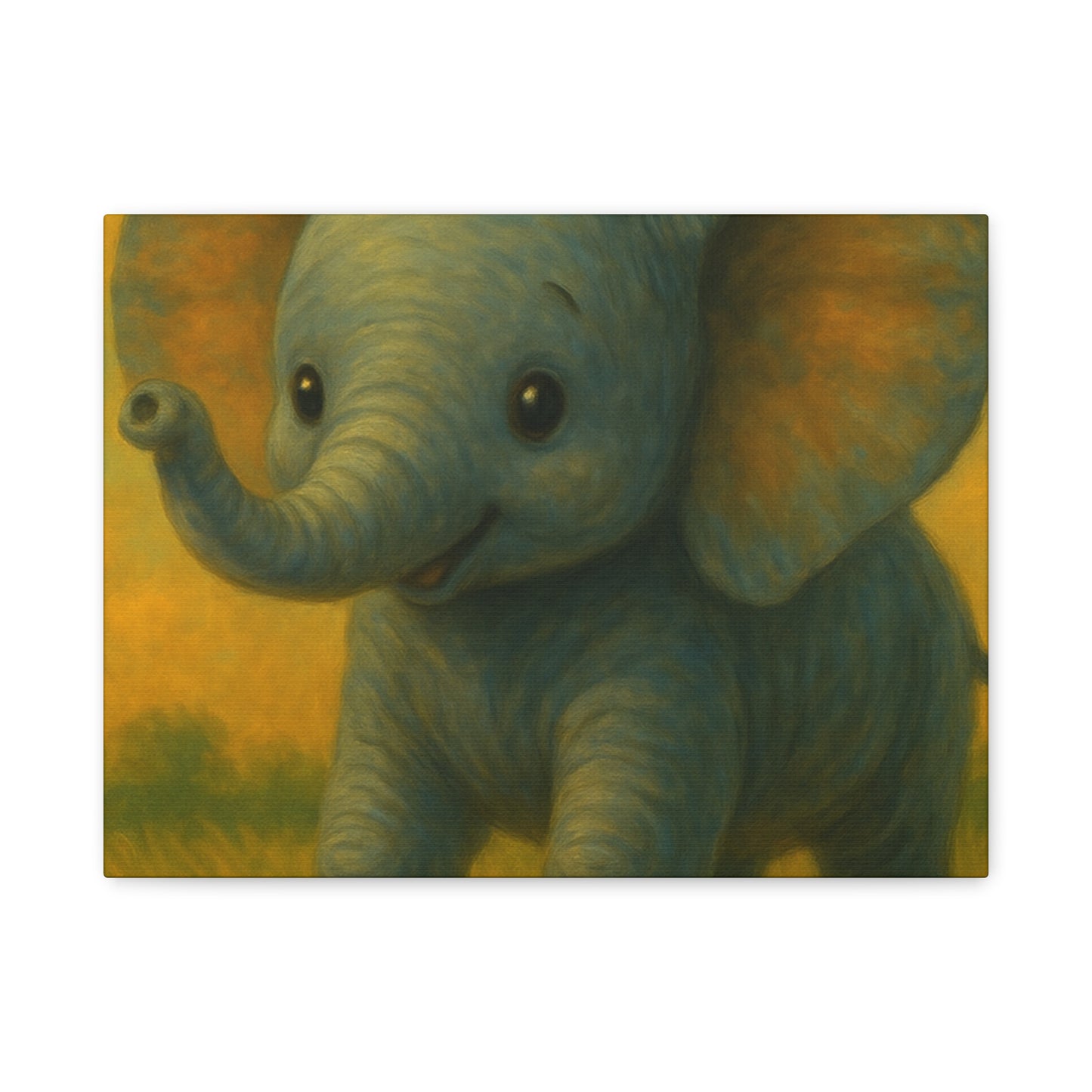 Elephant Canvas Art Print, Cute Nursery Wall Decor, Kids Room Art, Baby Shower Gift, Animal Lover Gift