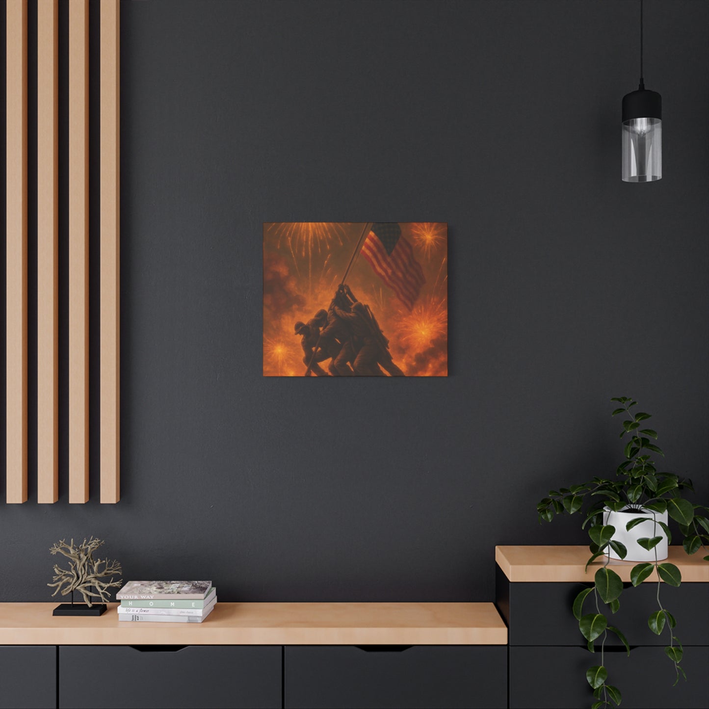 Patriotic Matte Canvas Wall Art, Military Tribute Decor, Independence Day Decoration, Veteran's Day Gift, Home Gallery Display