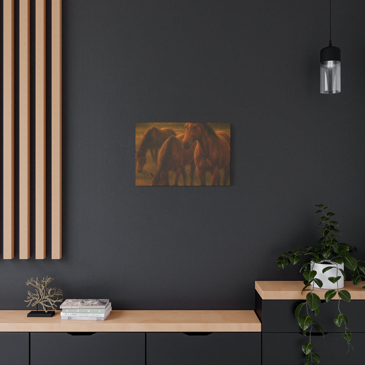 Rustic Horse Artwork Canvas, Equine Home Decor, Horse Lover Gift, Farmhouse Wall Art, Equestrian Decor, Nature Inspired