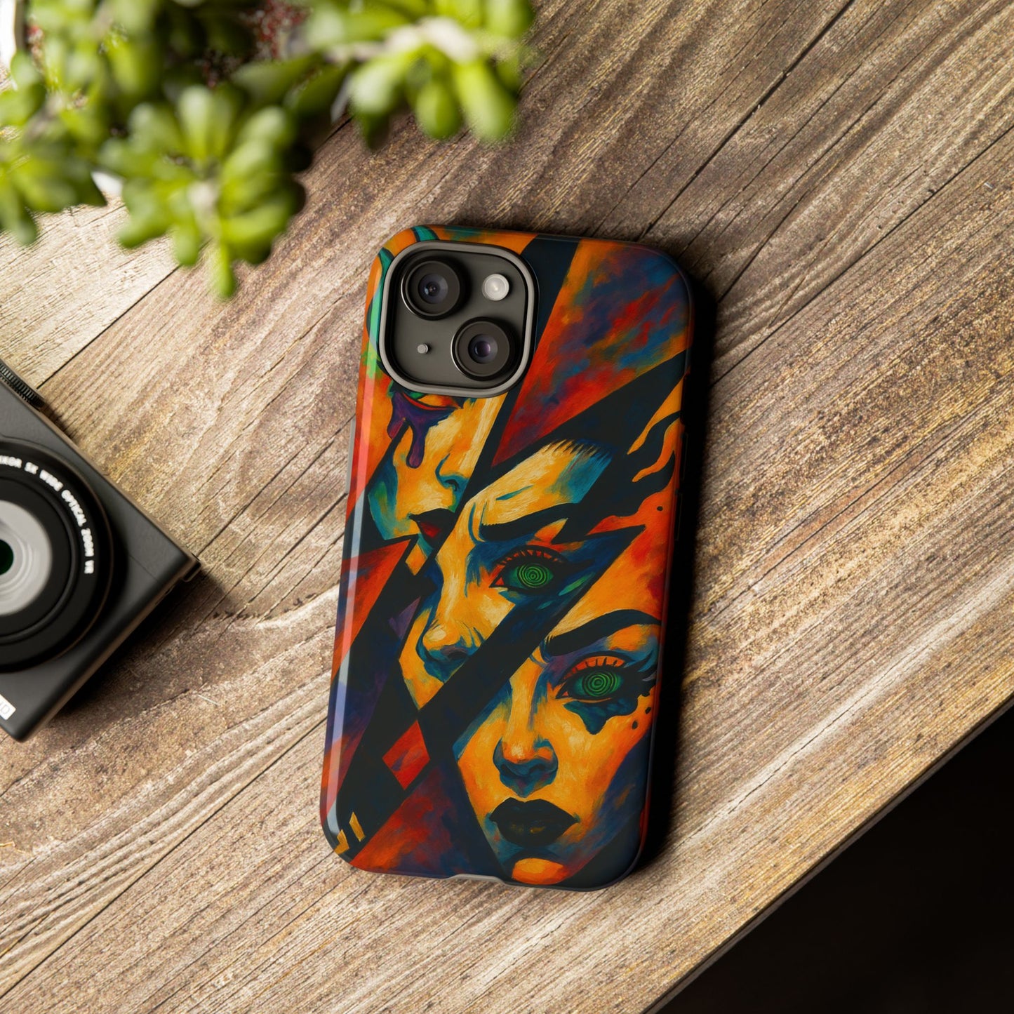 Vibrant Phone Case with Edgy Art, Tough Cases for Trendsetters, Unique Gift for Art Lovers, Colorful Phone Accessory, Protection and Style