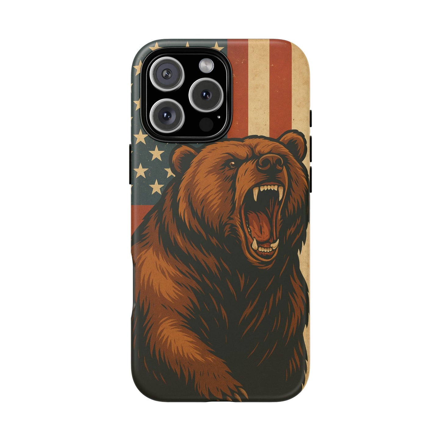 Tough Cases - Patriotic Bear Phone Case, Custom Phone Cover, Strong Protective Case, USA Flag Design, Gift for Outdoors Lovers