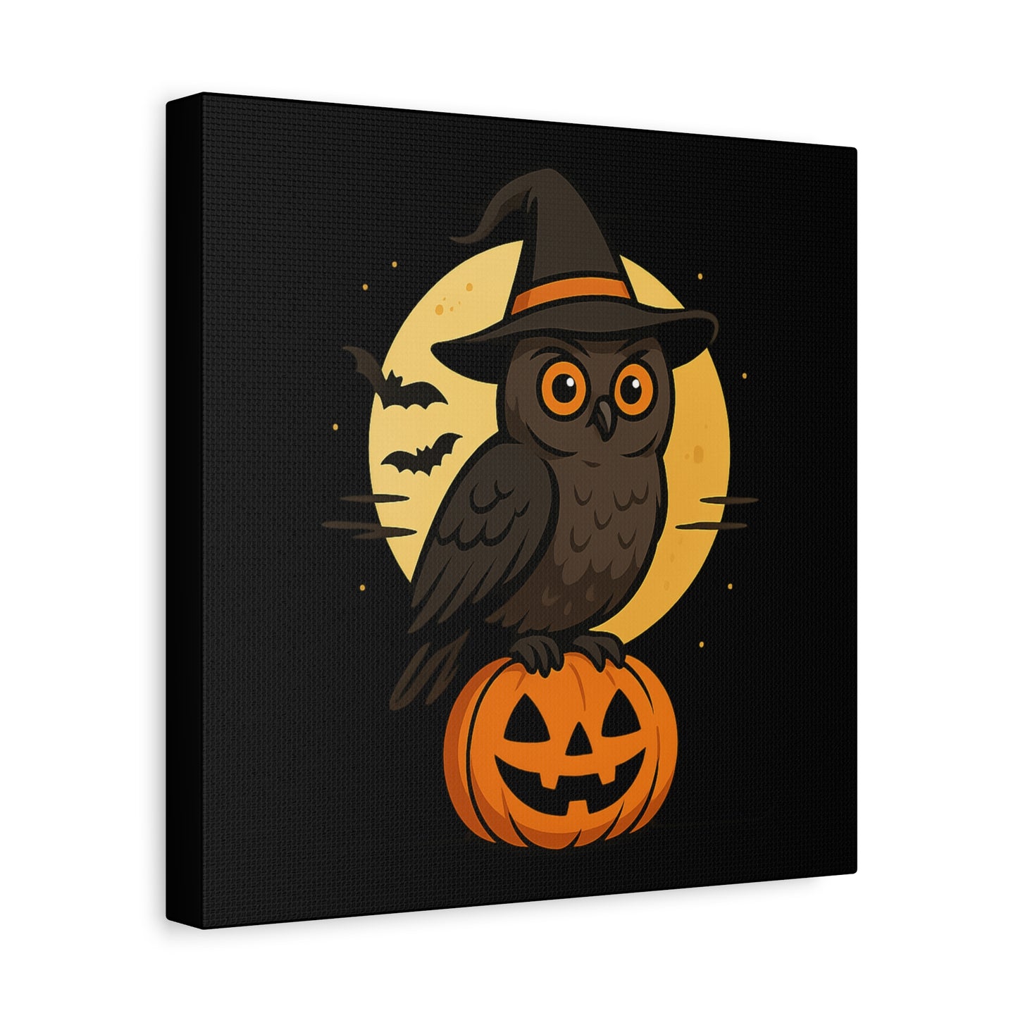 Halloween Owl Canvas Art, Spooky Home Decor, Fall Decorations, Witchy Wall Art, Pumpkin Artwork, Boo-tiful Gift
