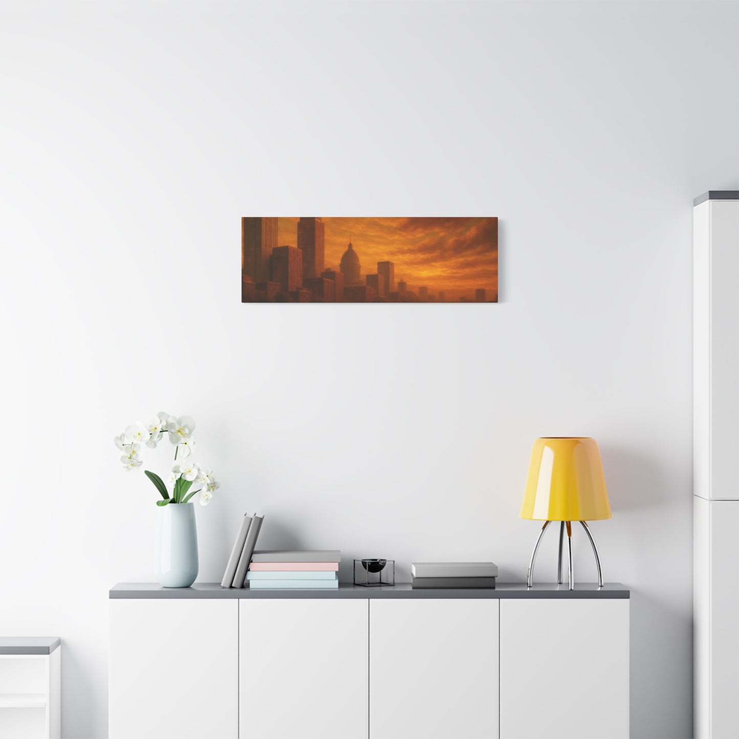 Sunset Cityscape Wall Art, Canvas Print, Home Decor, Urban Landscape, Unique Gift, Modern Art, Interior Design