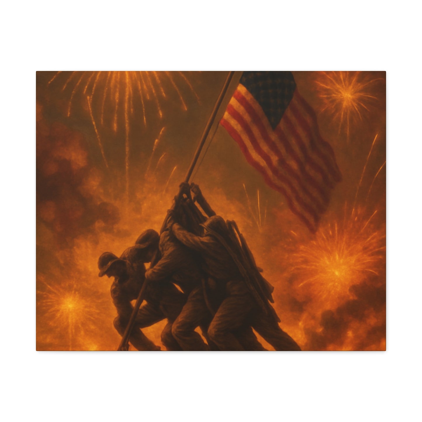 Patriotic Matte Canvas Wall Art, Military Tribute Decor, Independence Day Decoration, Veteran's Day Gift, Home Gallery Display