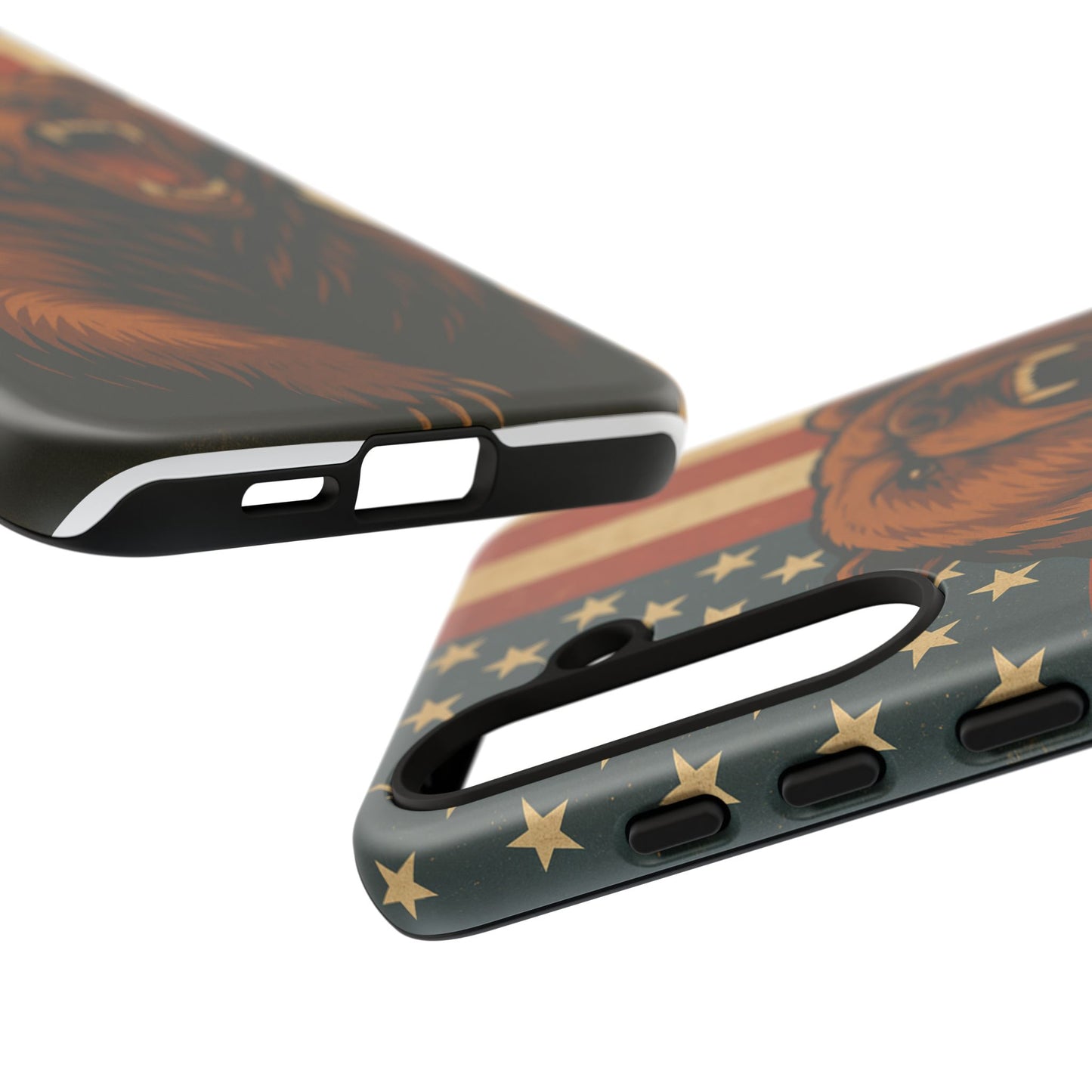 Tough Cases - Patriotic Bear Phone Case, Custom Phone Cover, Strong Protective Case, USA Flag Design, Gift for Outdoors Lovers