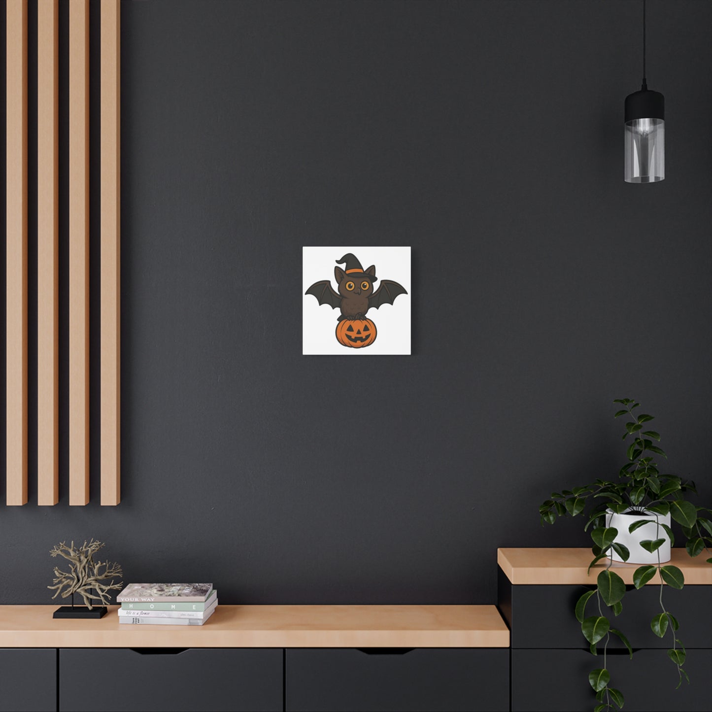 Halloween Owl Canvas Wall Art, Cute Owl Decor, Fall Home Decoration, Spooky Gothic Art, Kids Room Wall Decor, Fun Autumn Decor