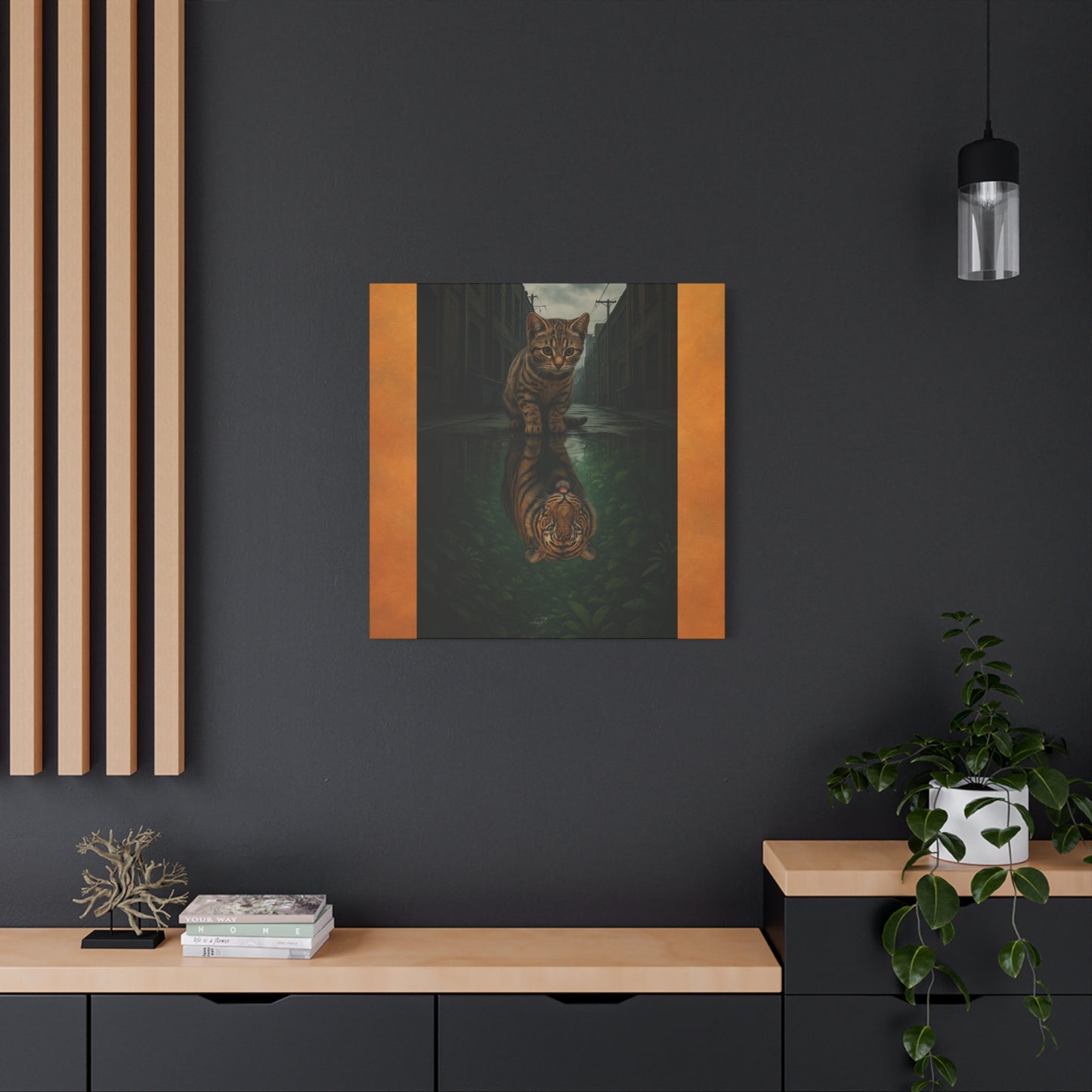 Whimsical Cat Canvas Art Print, Adorable Home Decor, Gift for Cat Lovers, Animal Wall Art, Unique Gift for Birthdays