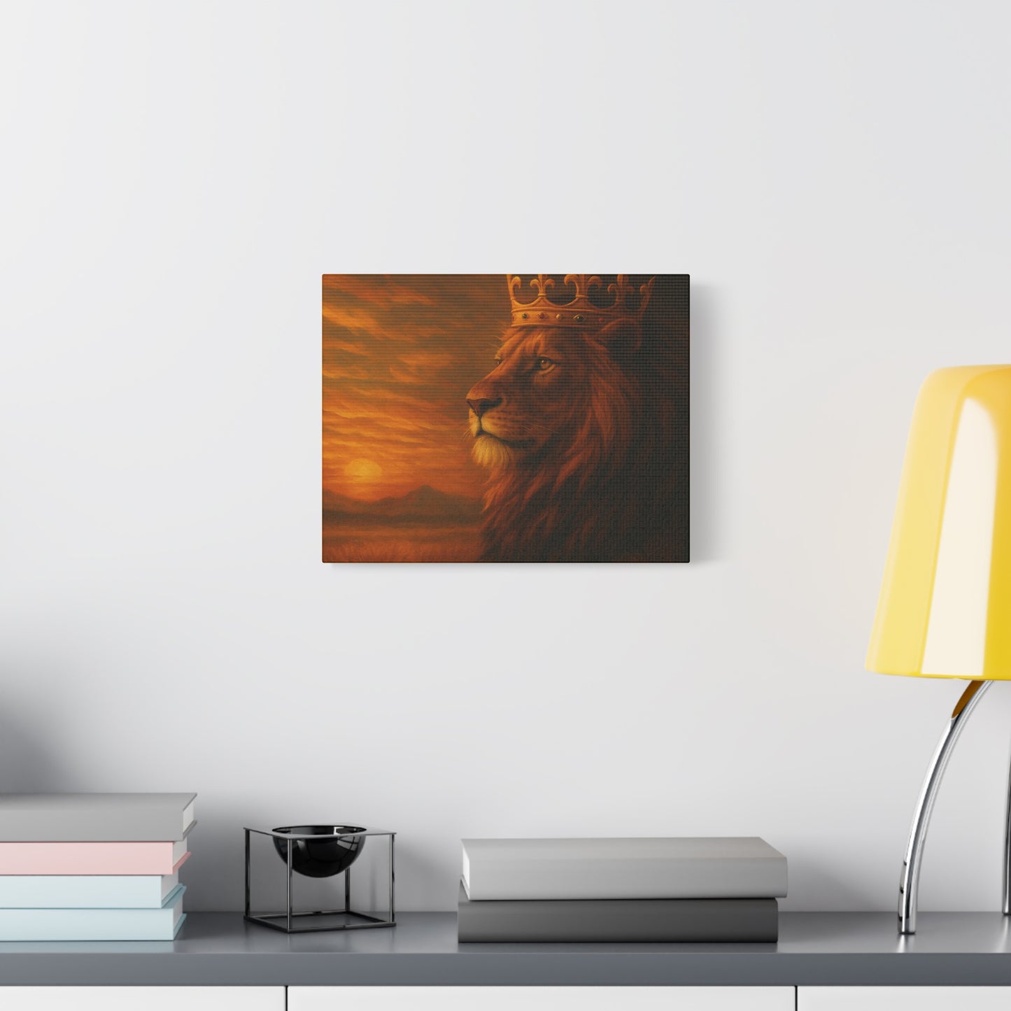 Majestic Lion Canvas Print, Animal Wall Art, Home Decor, Crowned Lion Artwork, Gift for Animal Lovers, Safari Themed Room