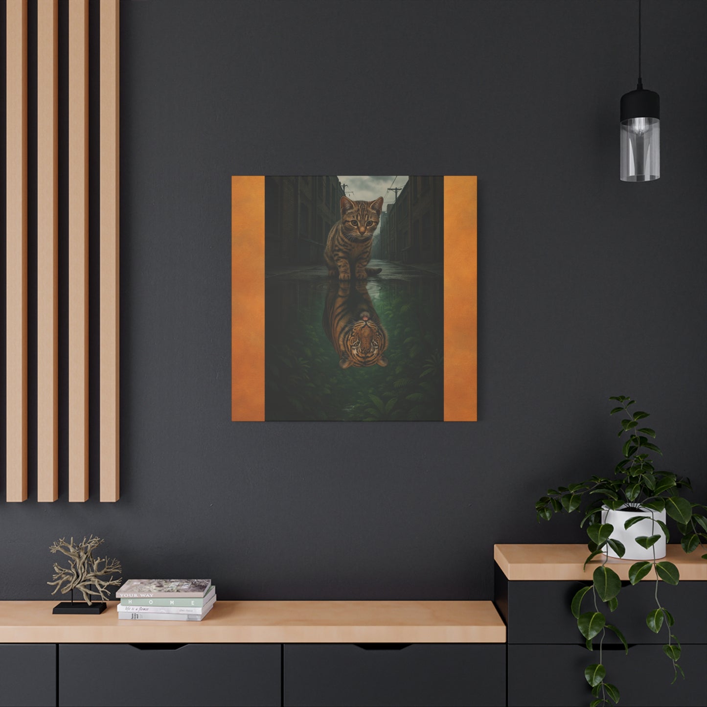 Whimsical Cat Canvas Art Print, Adorable Home Decor, Gift for Cat Lovers, Animal Wall Art, Unique Gift for Birthdays